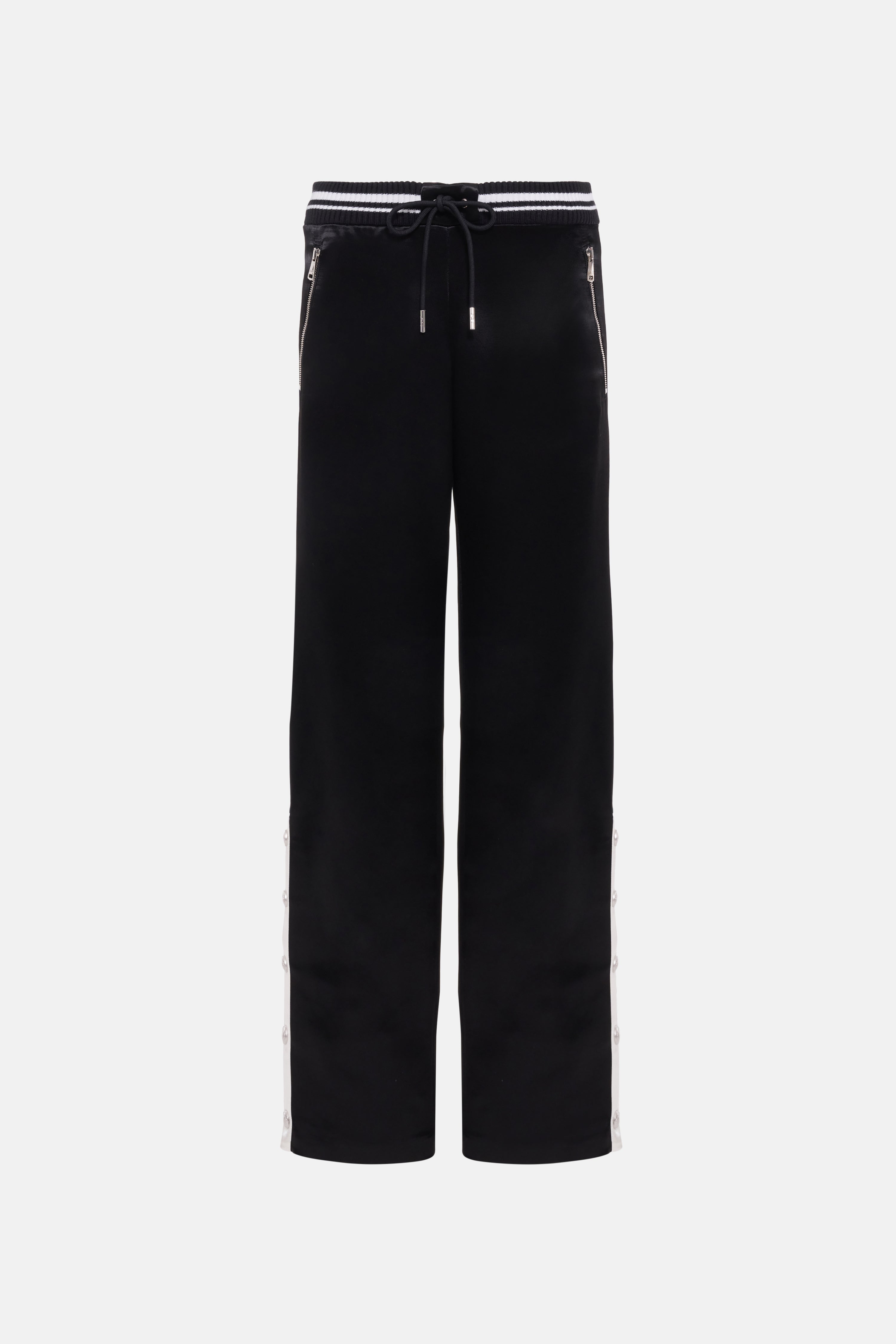 SATIN TRACK PANTS WITH BUTTONS