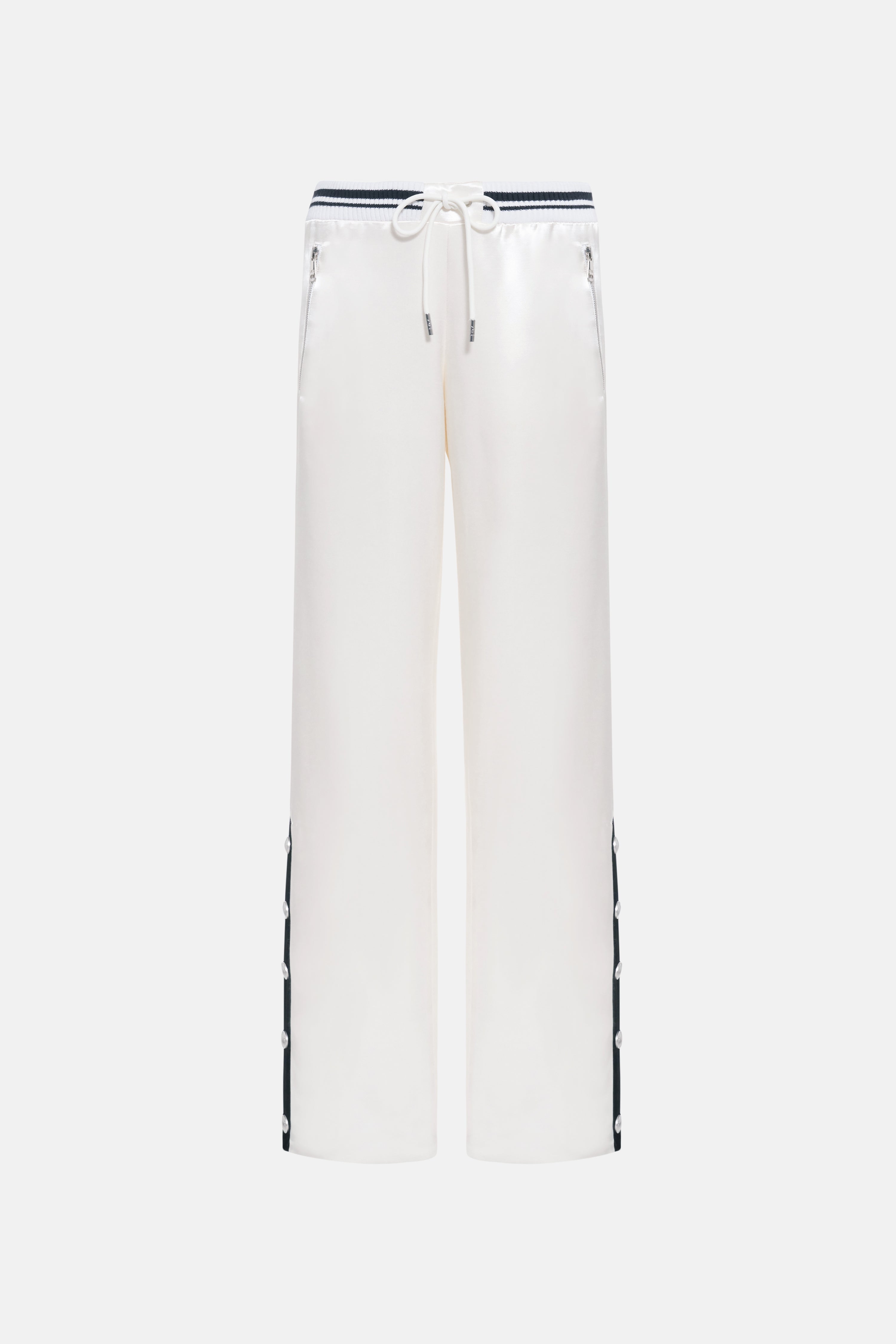 SATIN TRACK PANTS WITH BUTTONS