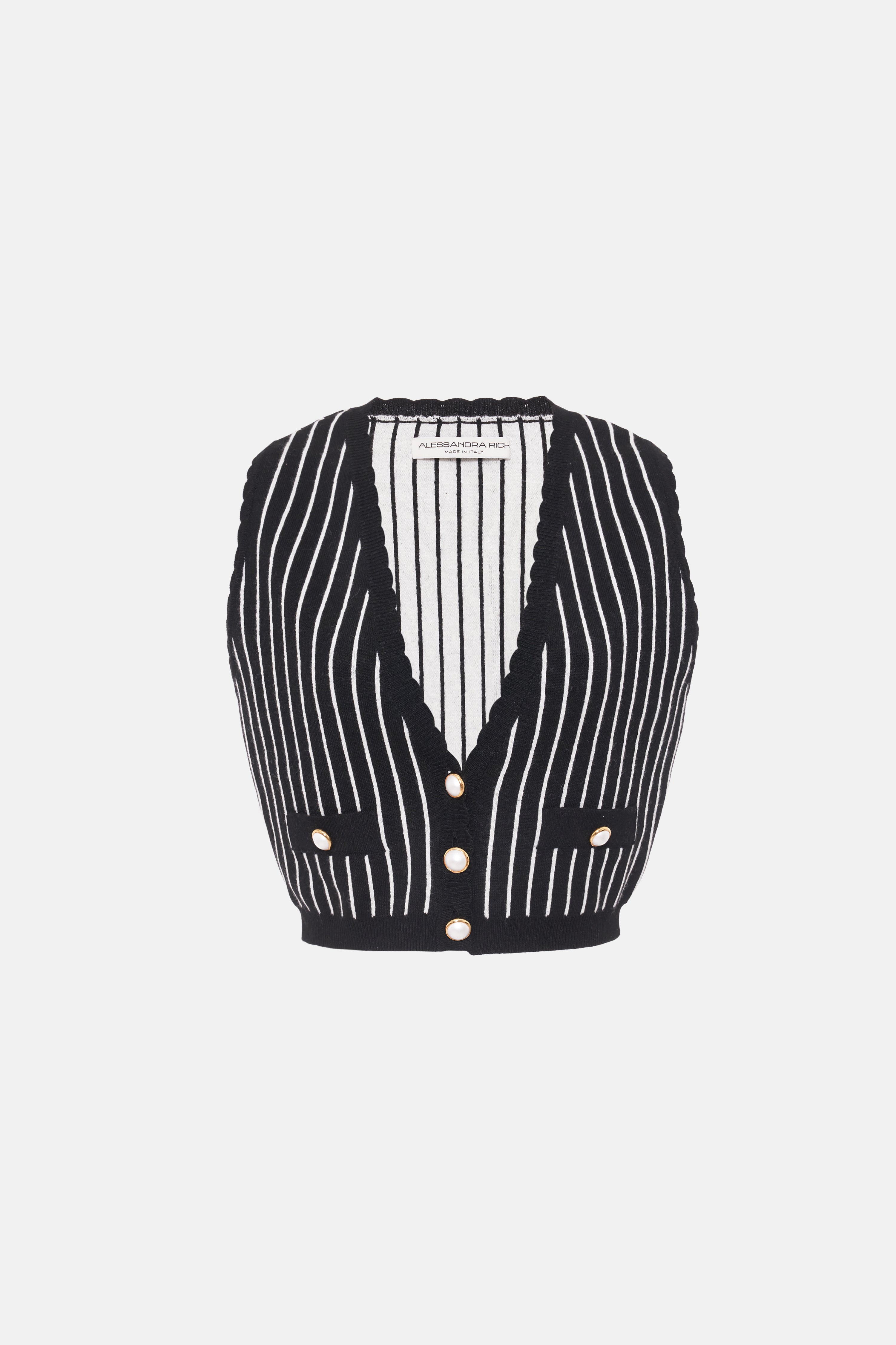 PINSTRIPE KNITTED GILET
