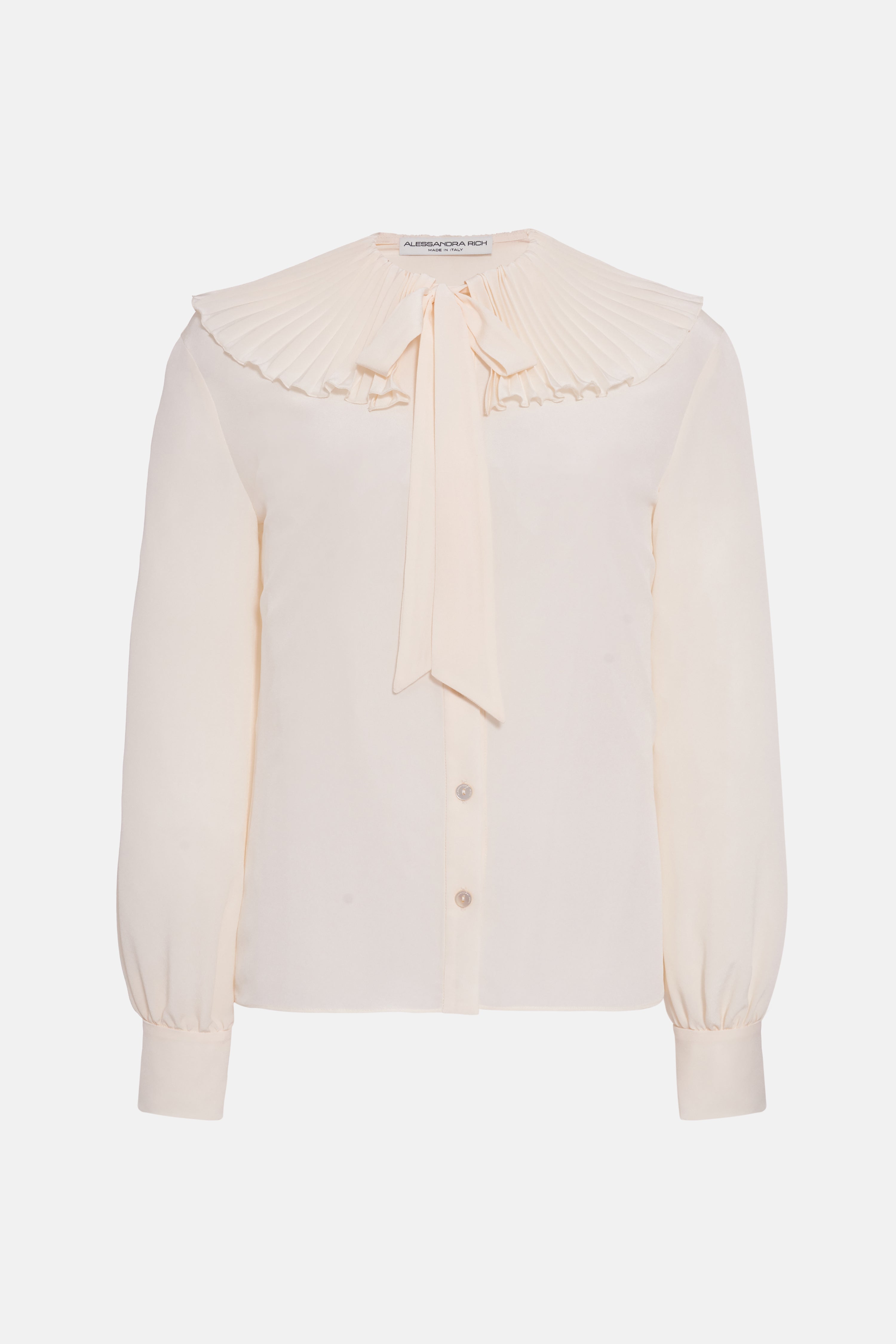 SILK BLOUSE WITH PLEATED COLLAR