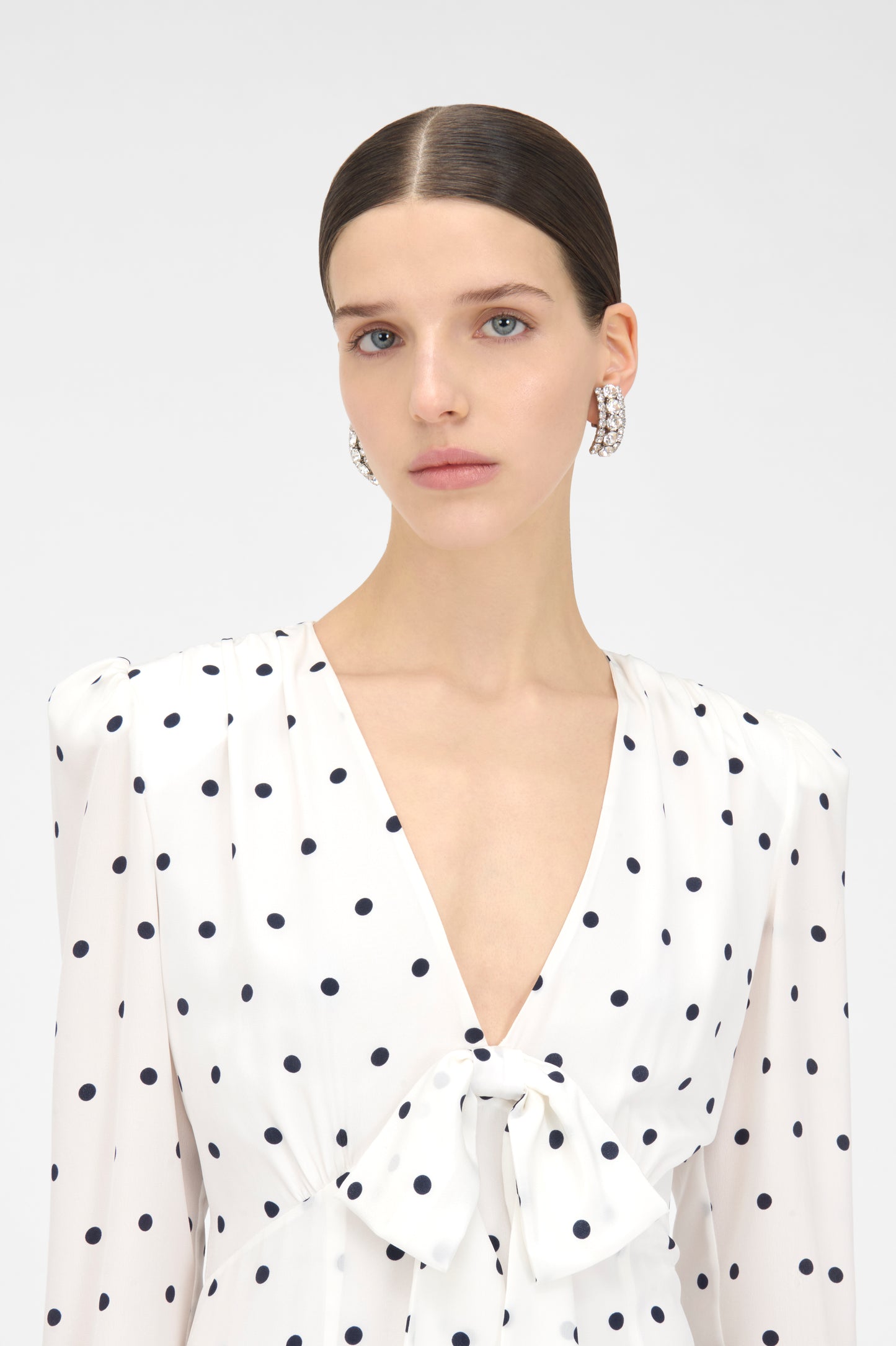 POLKA DOT DRESS WITH PLEATED SKIRT