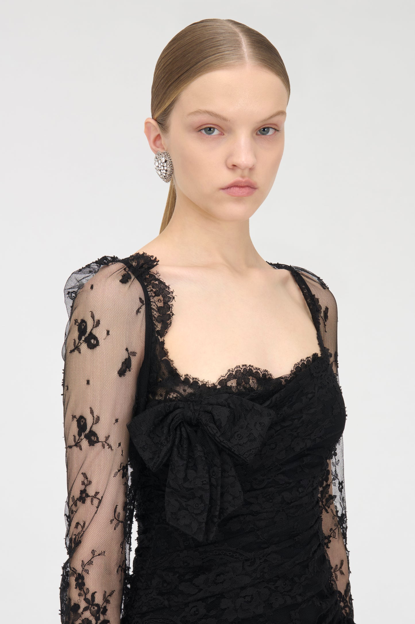 LACE DRAPED MINI DRESS