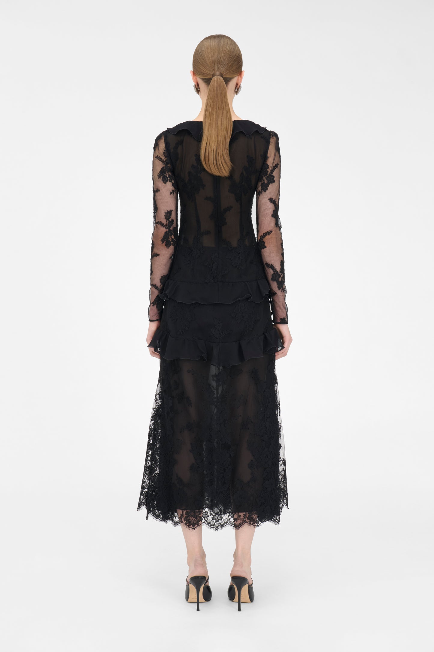 LACE DRESS WITH RUFFLES