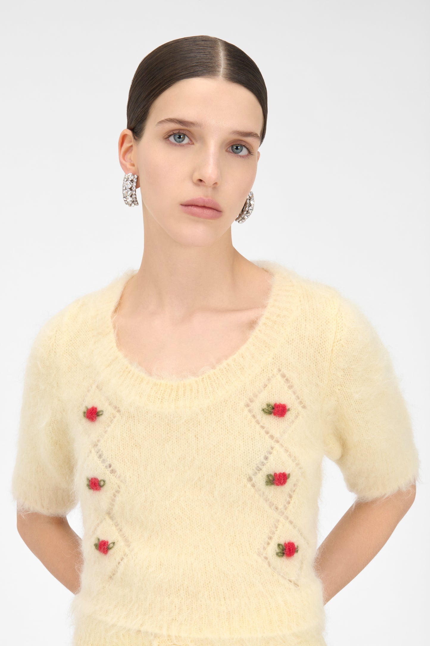 CARDED MOHAIR JUMPER
