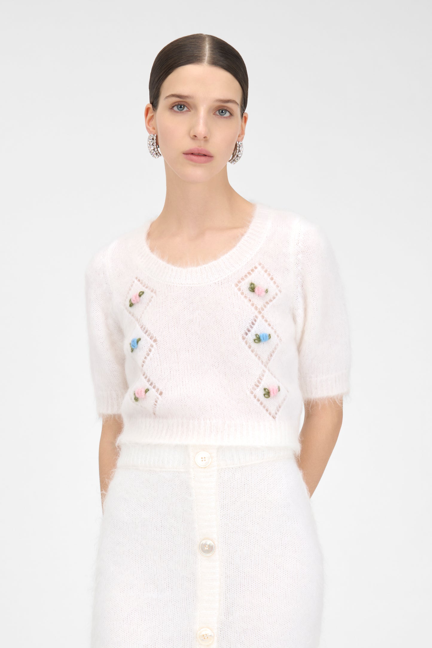 CARDED MOHAIR MIDI SKIRT