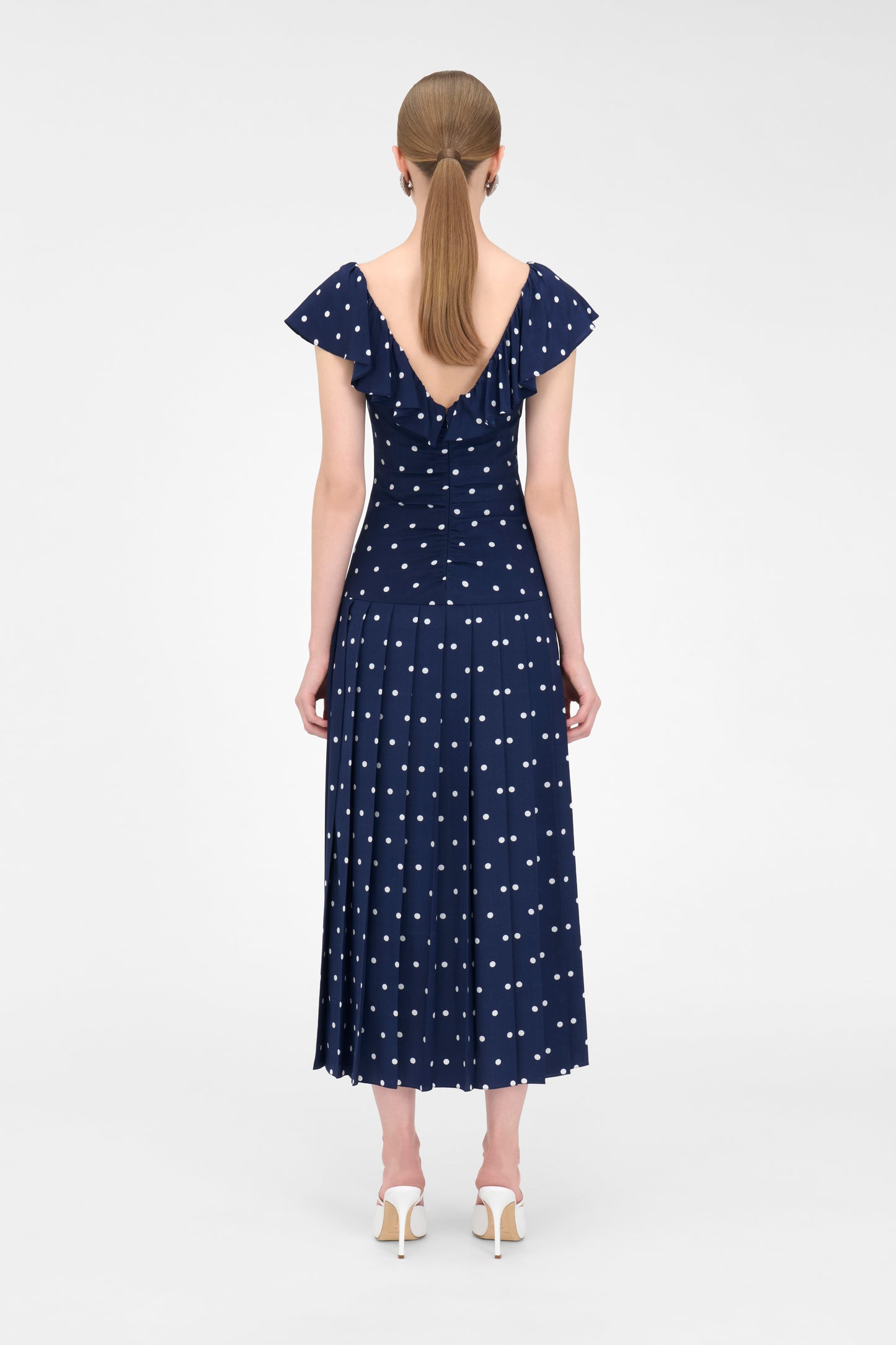 POLKA DOT DRESS WITH RUFFLE
