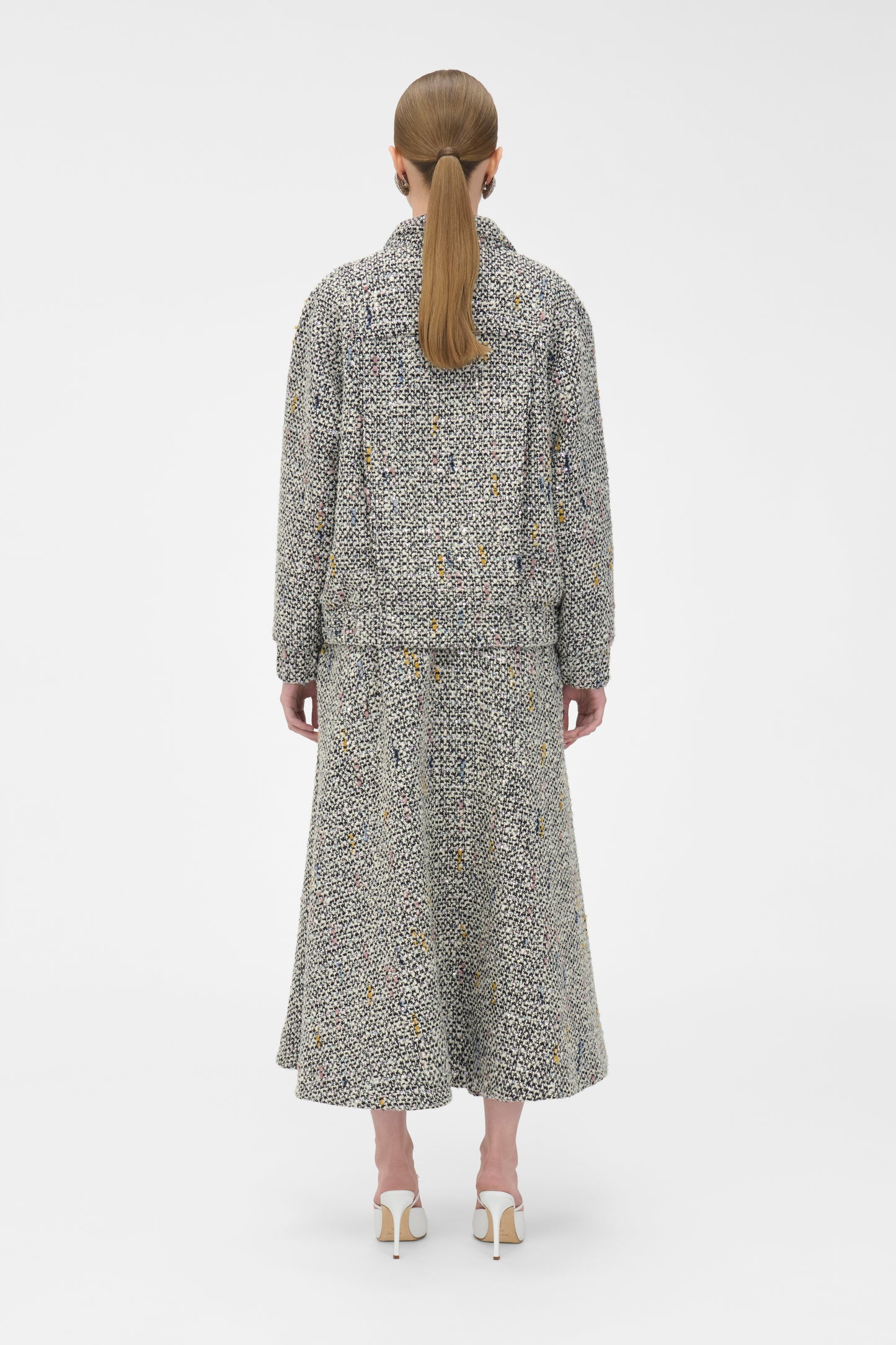 SEQUIN TWEED OVERSIZED BOMBER