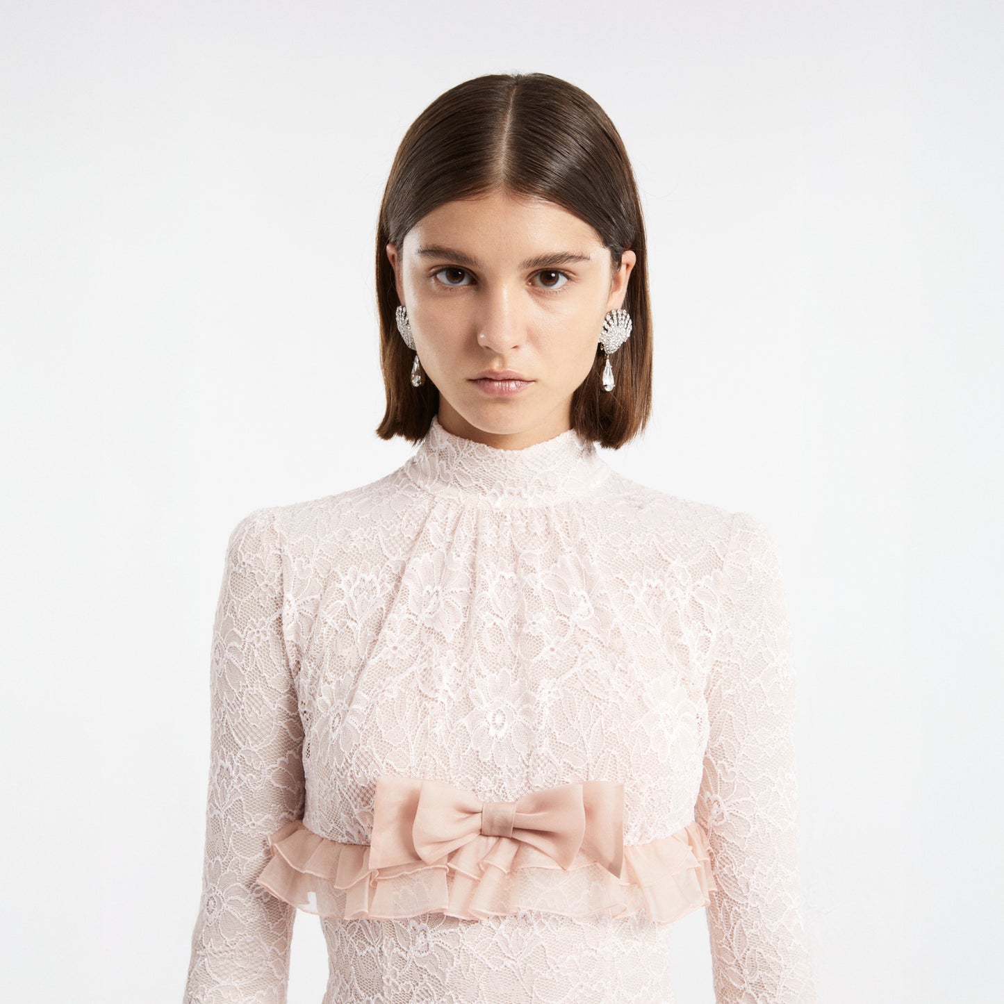 STRETCH LACE EVENING DRESS