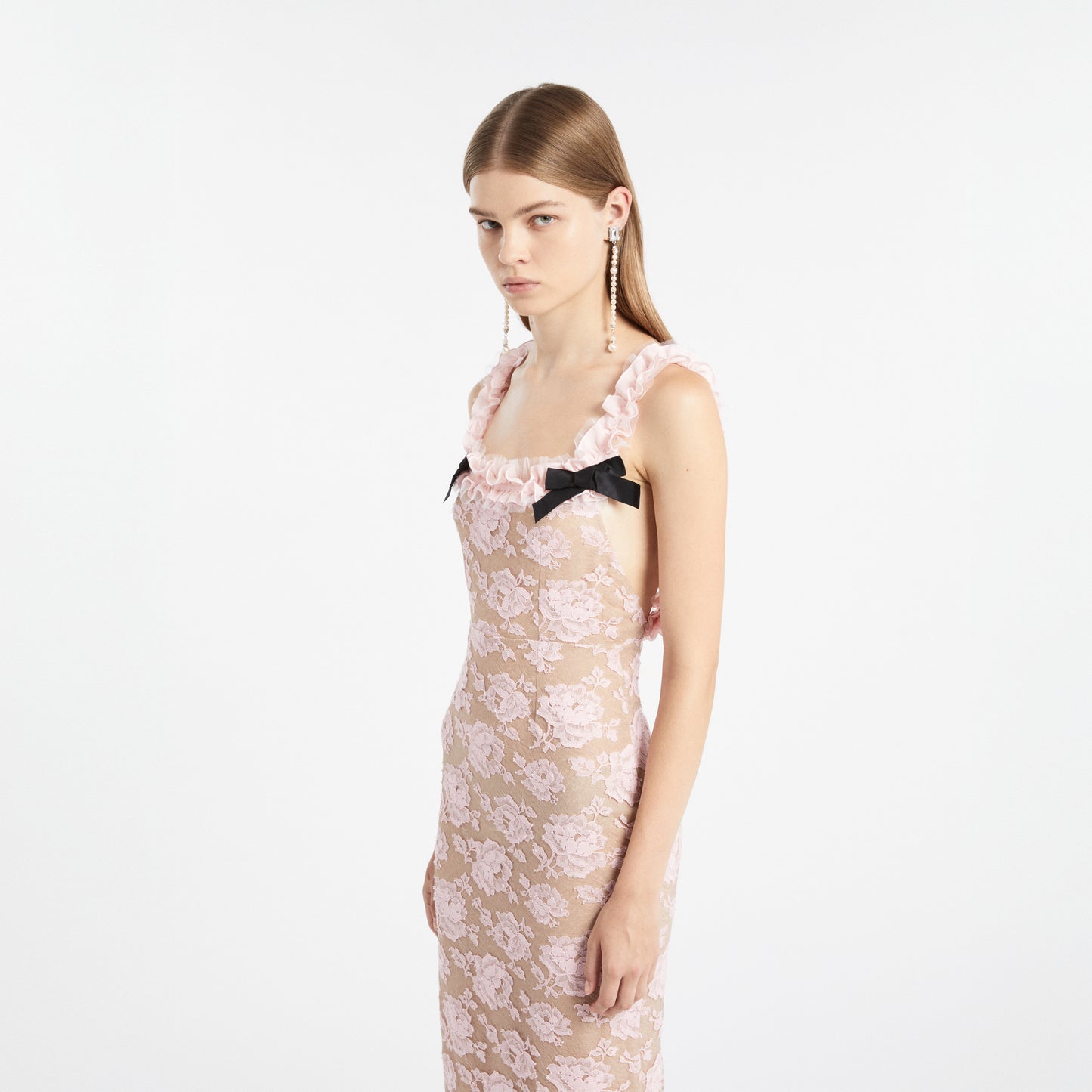 LACE EVENING SLIP DRESS