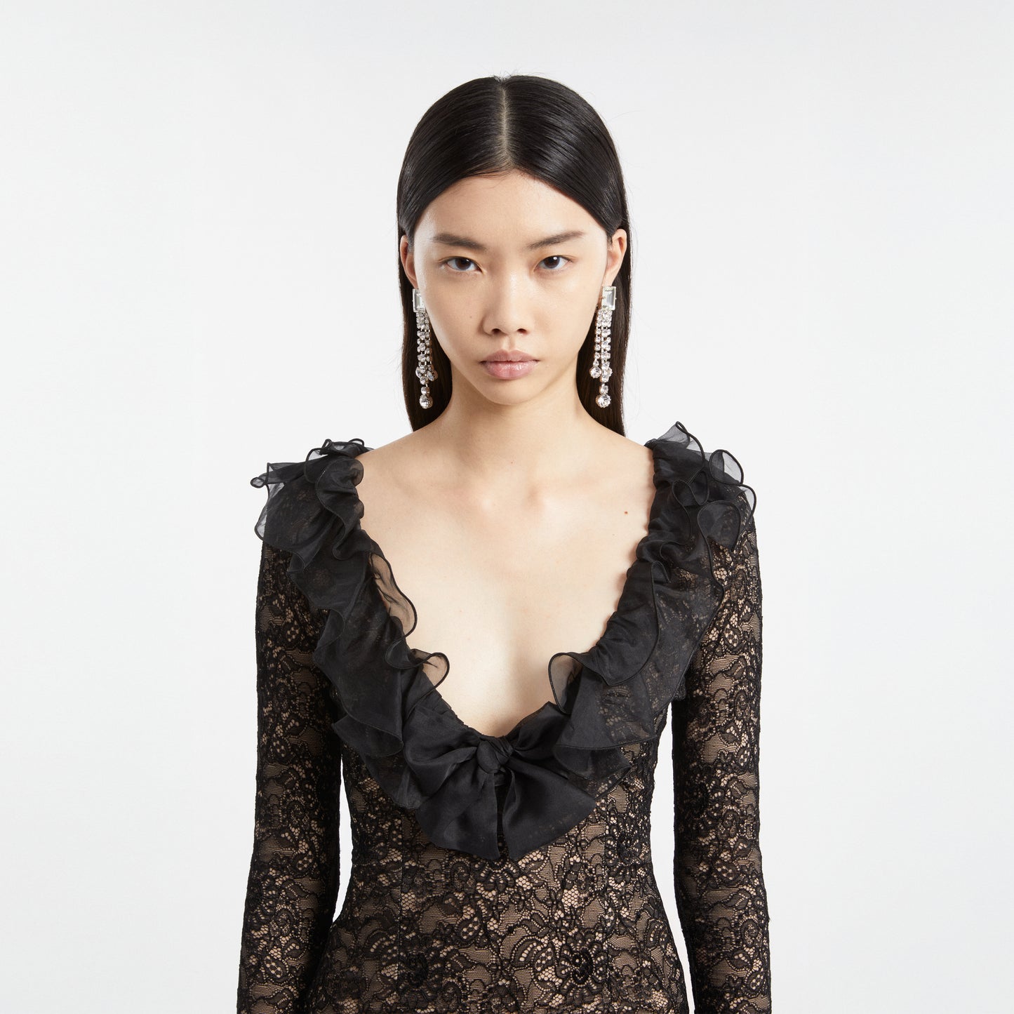 STRETCH LACE EVENING DRESS
