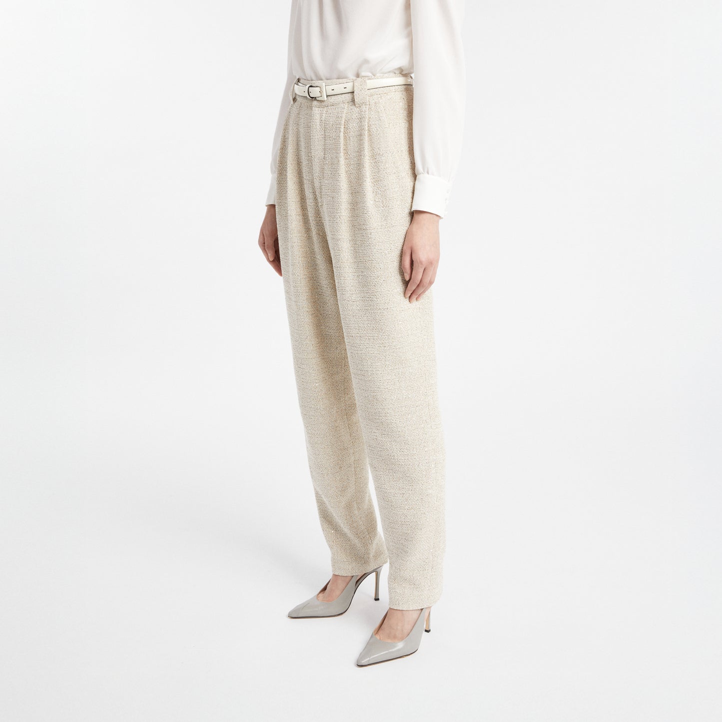 SEQUIN TWEED TROUSERS