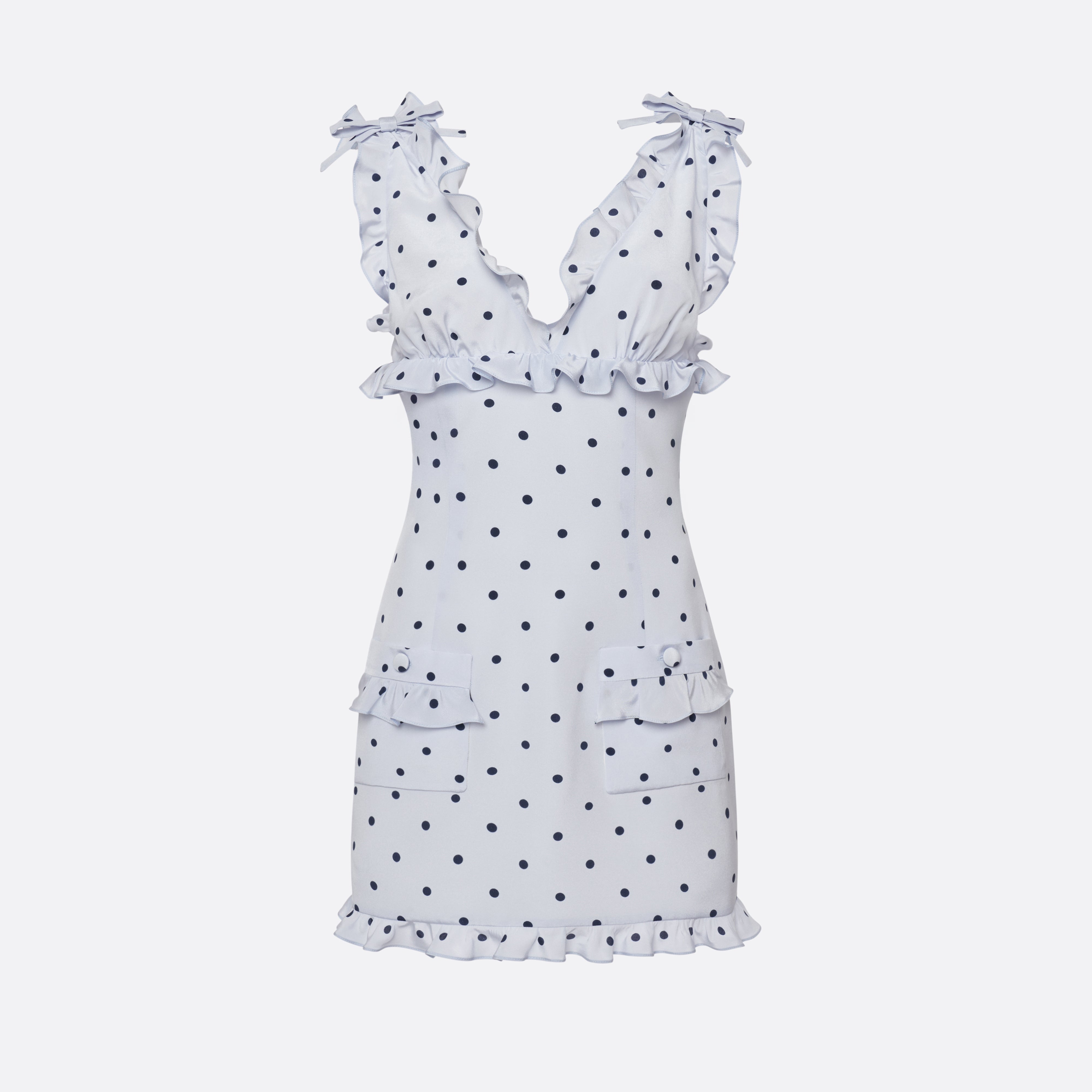 alessandra rich polka dot mini dress - Polka-dot Silk With Pockets - 40 supernatural Hood Degree Color:Dark Blue shaped polka dots Forest green silk dress,