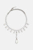 CRYSTAL CHOKER WITH PENDANT AND PEARLS