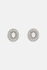 OVAL CRYSTAL EARRINGS WITH PEARL