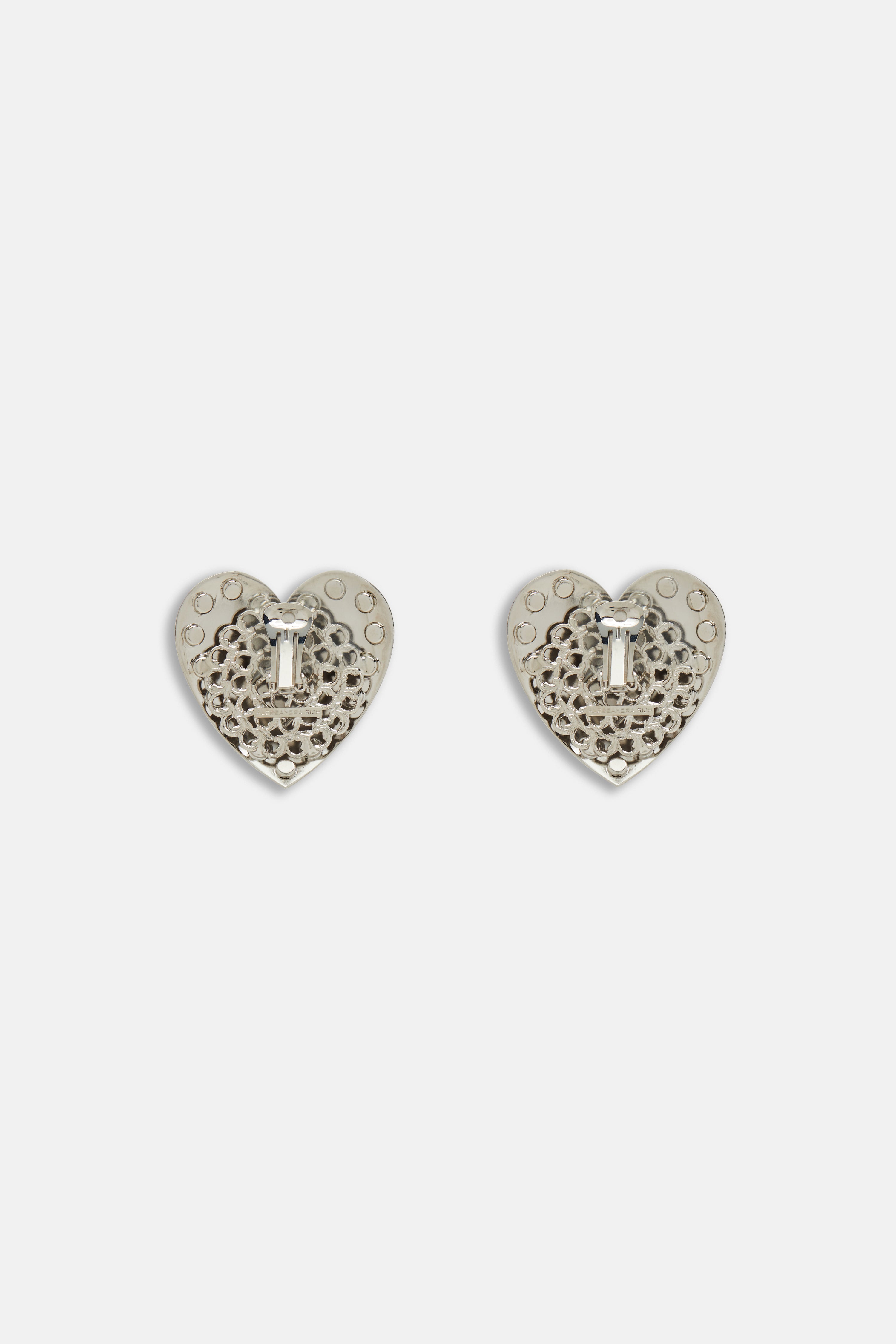 METAL HEART EARRINGS WITH CRYSTALS – Alessandra Rich