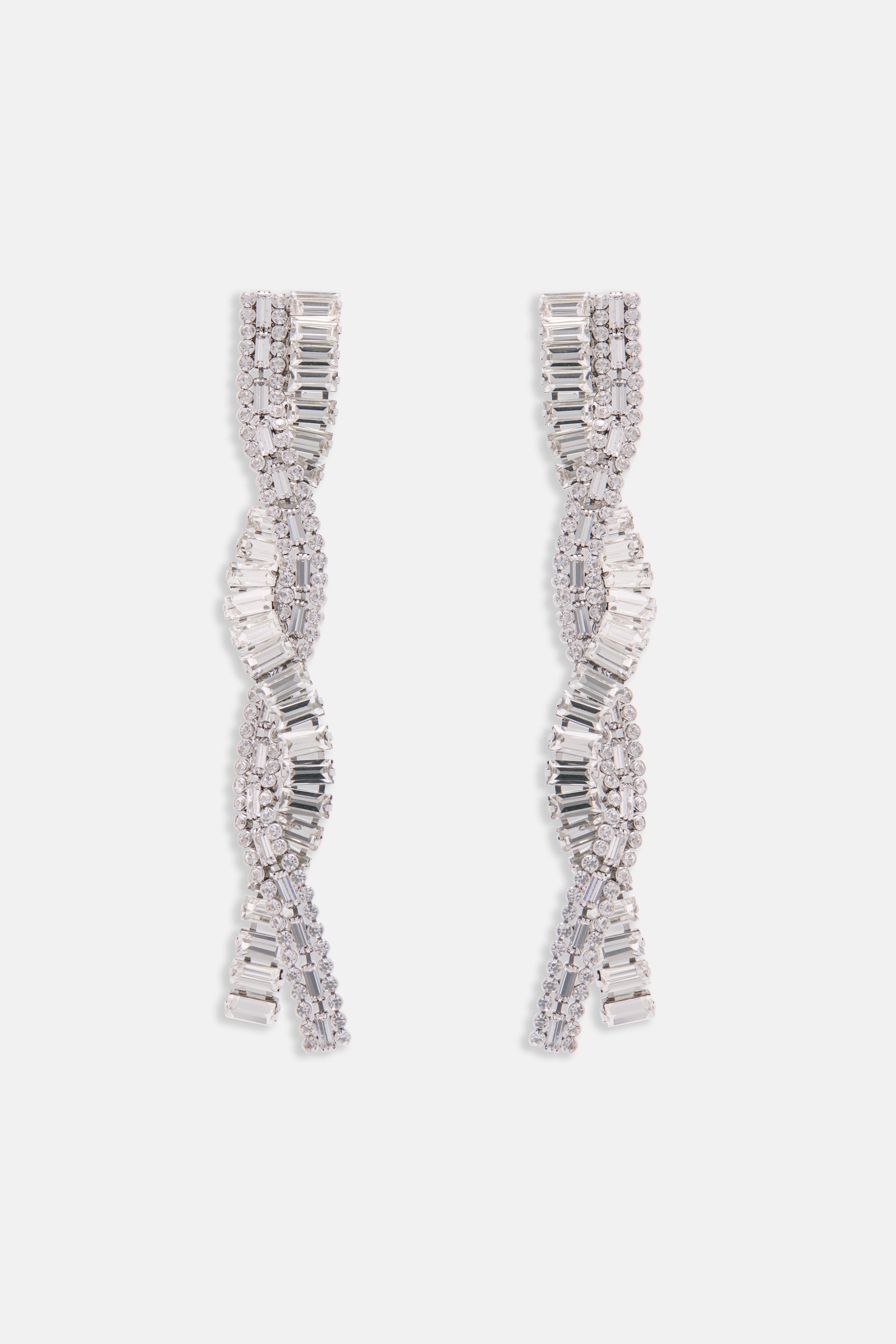 CRYSTAL LONG BRAID EARRINGS