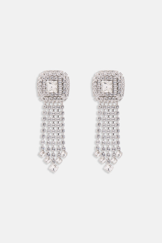 SQUARE CRYSTAL EARRINGS