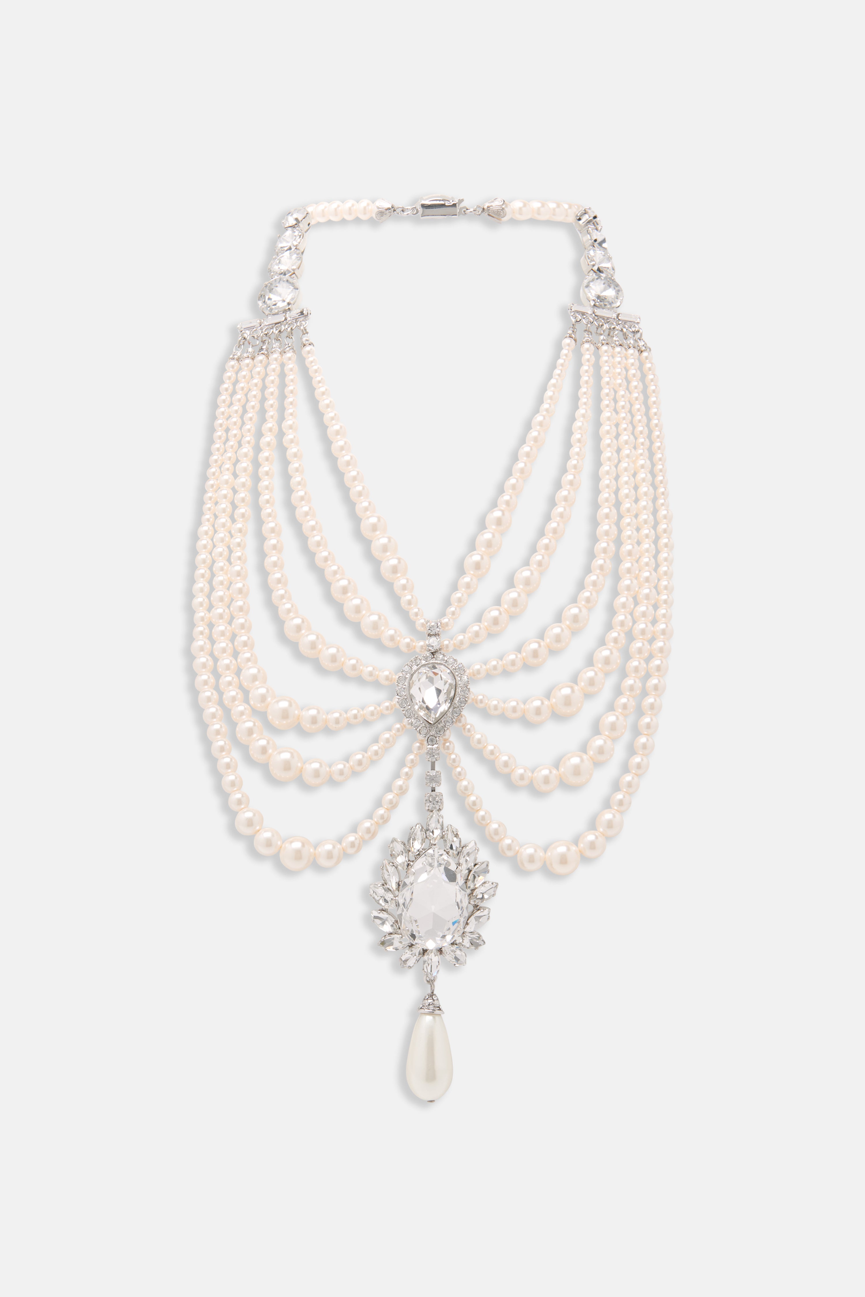 PEARL NECKLACE WITH CRYSTAL EMBELLISHMENT