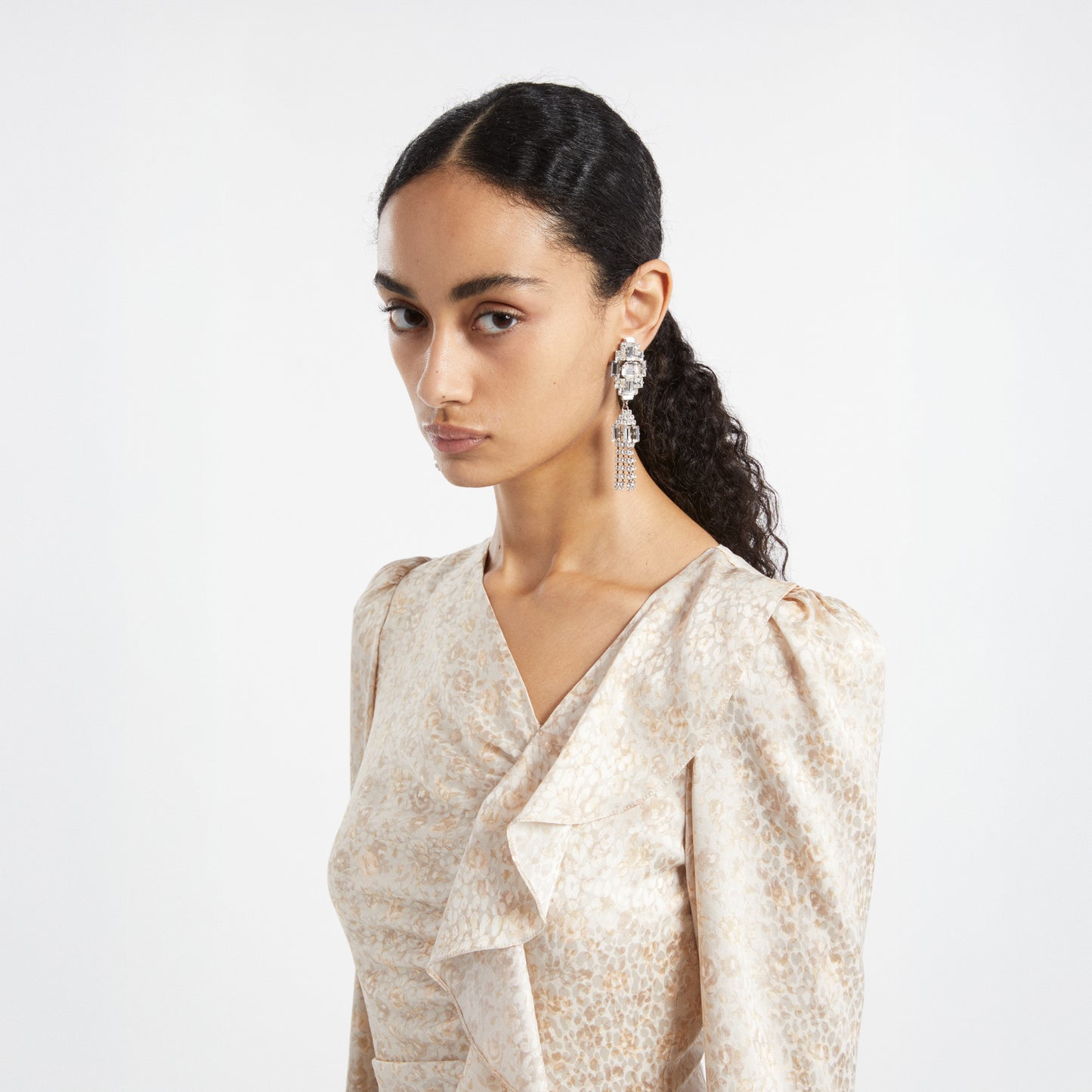 EARRINGS WITH PENDANT AND FRINGES