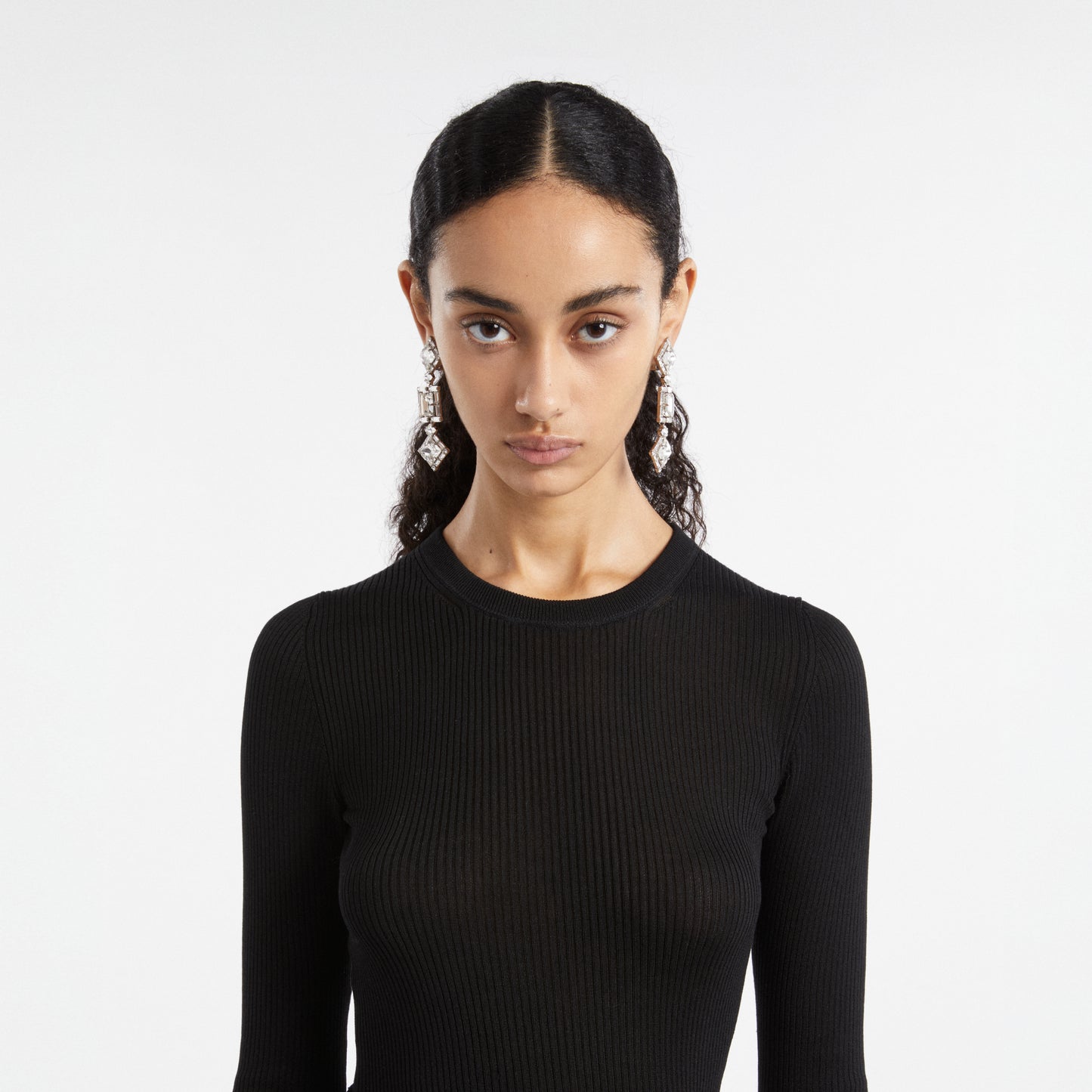 SQUARE EARRINGS WITH PENDANT