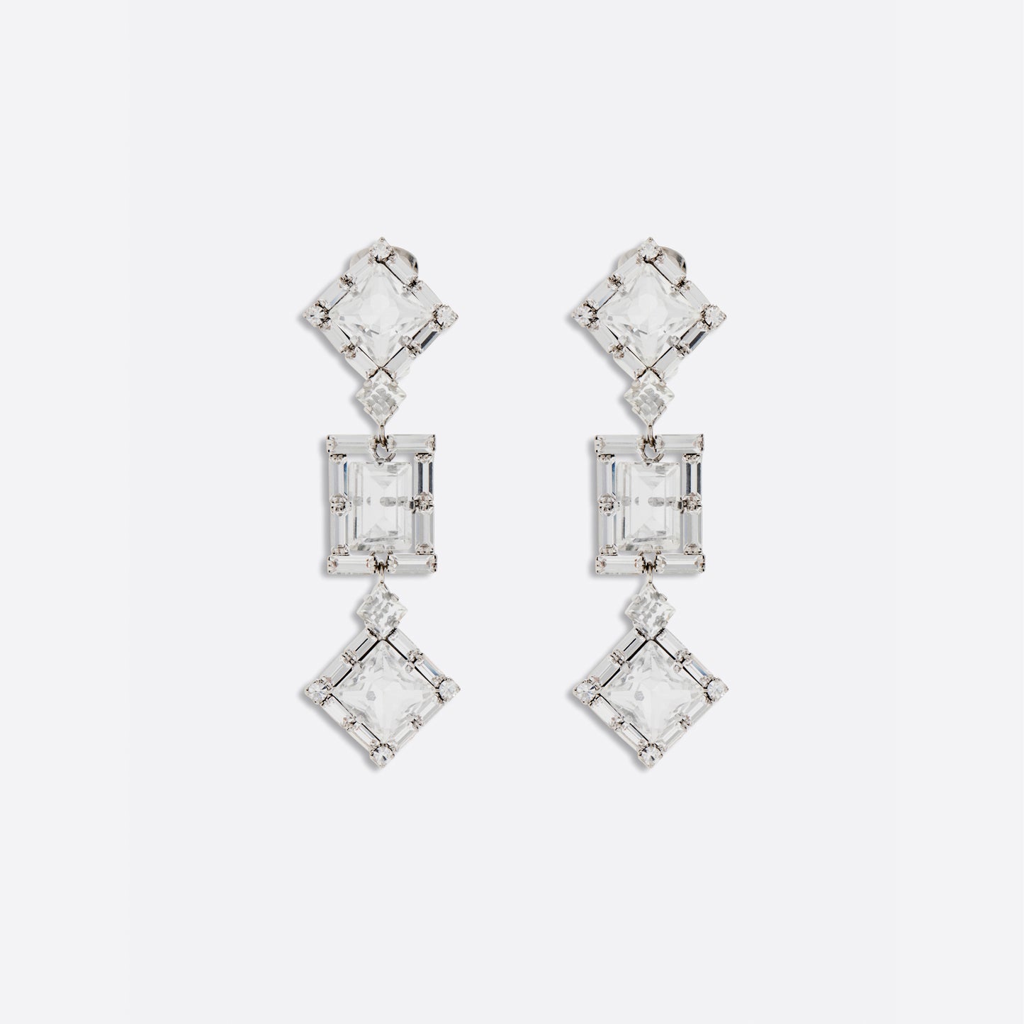 SQUARE EARRINGS WITH PENDANT