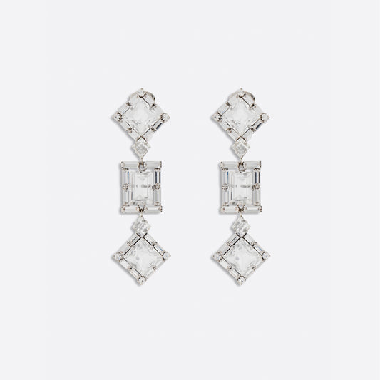 SQUARE EARRINGS WITH PENDANT