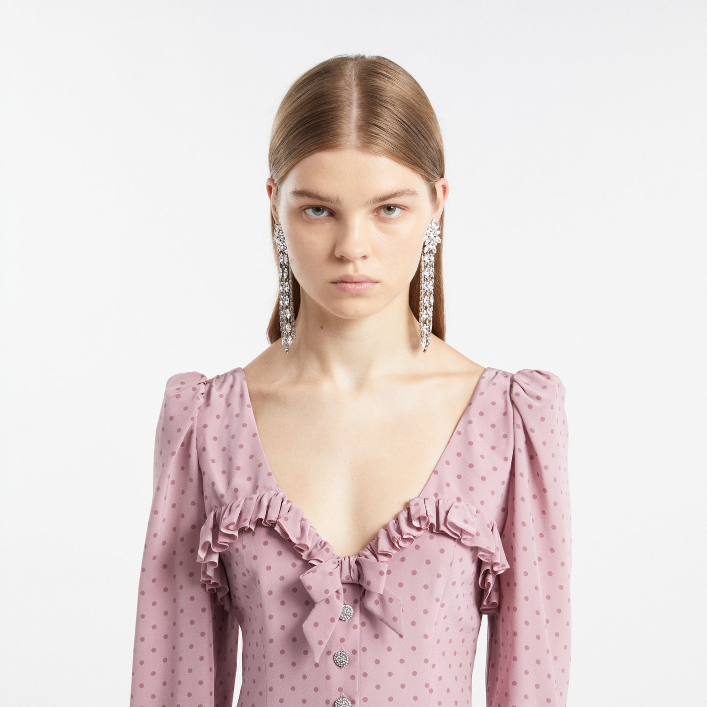 CRYSTAL EARRING WITH FRINGES