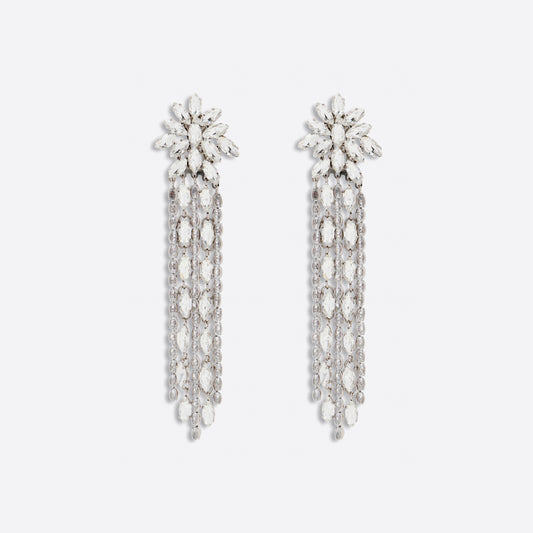 CRYSTAL EARRING WITH FRINGES