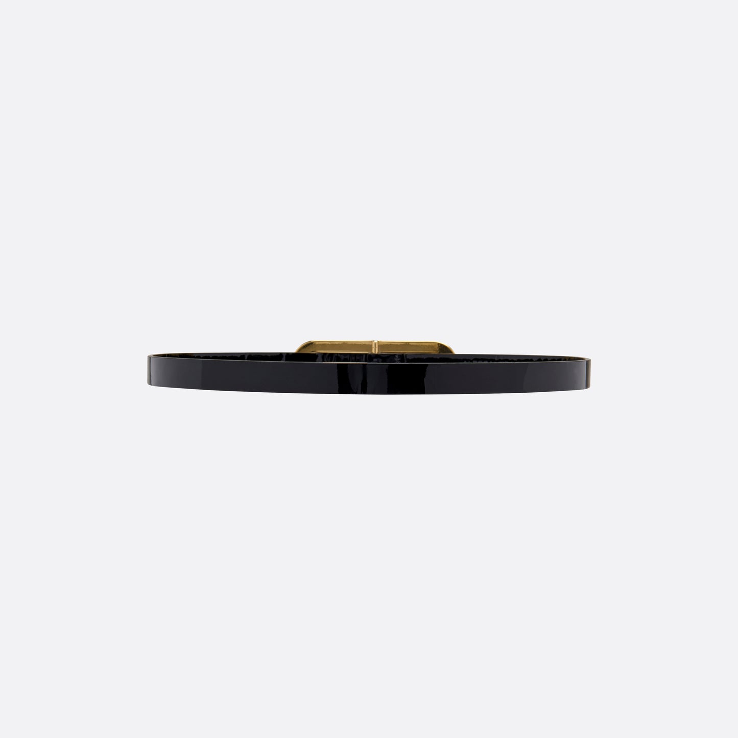 SLIM LEATHER BELT WITH CRYSTAL BUCKLE