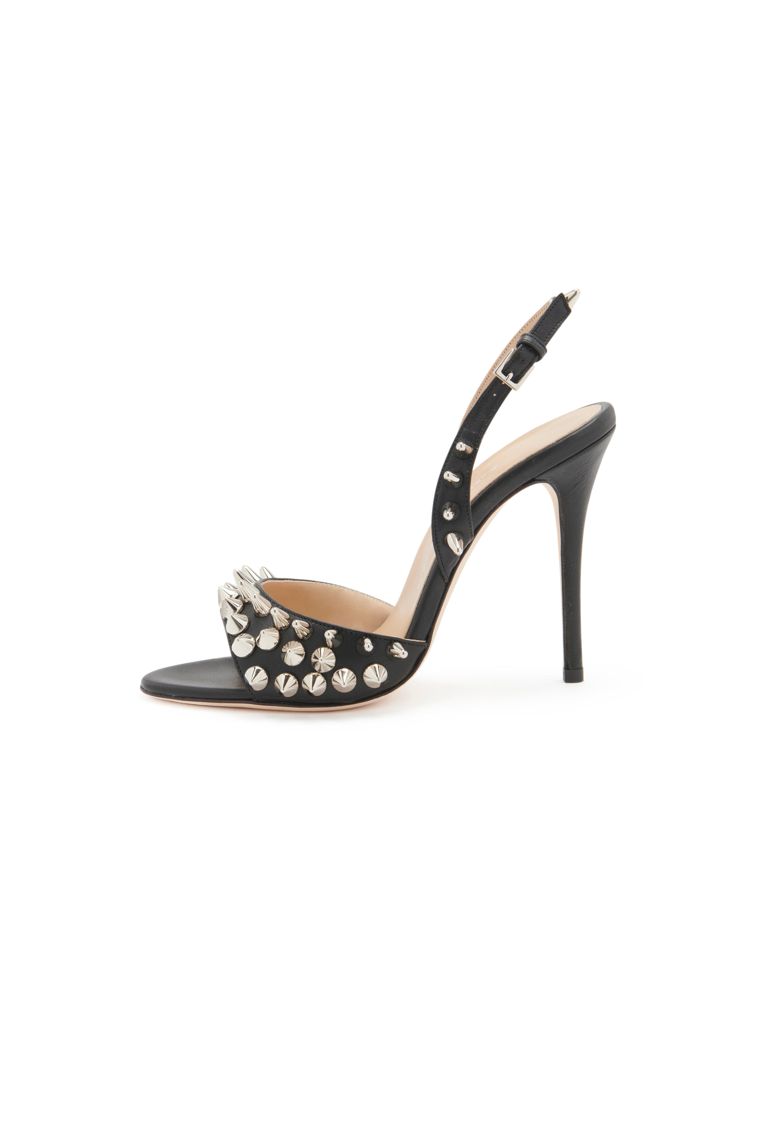 LEATHER SANDALS WITH SPIKES - 10CM