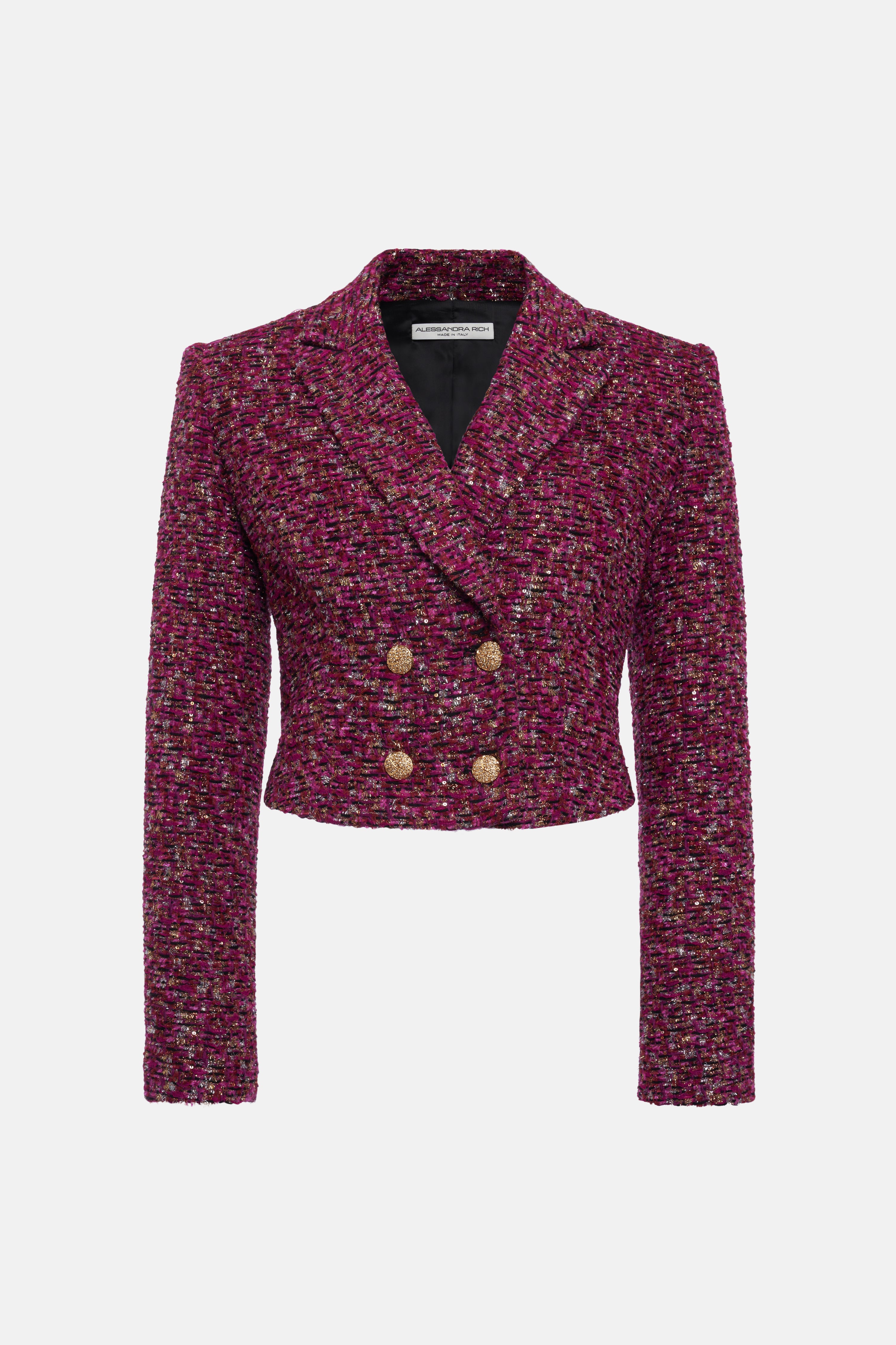 SEQUIN TWEED DOUBLE BREASTED JACKET