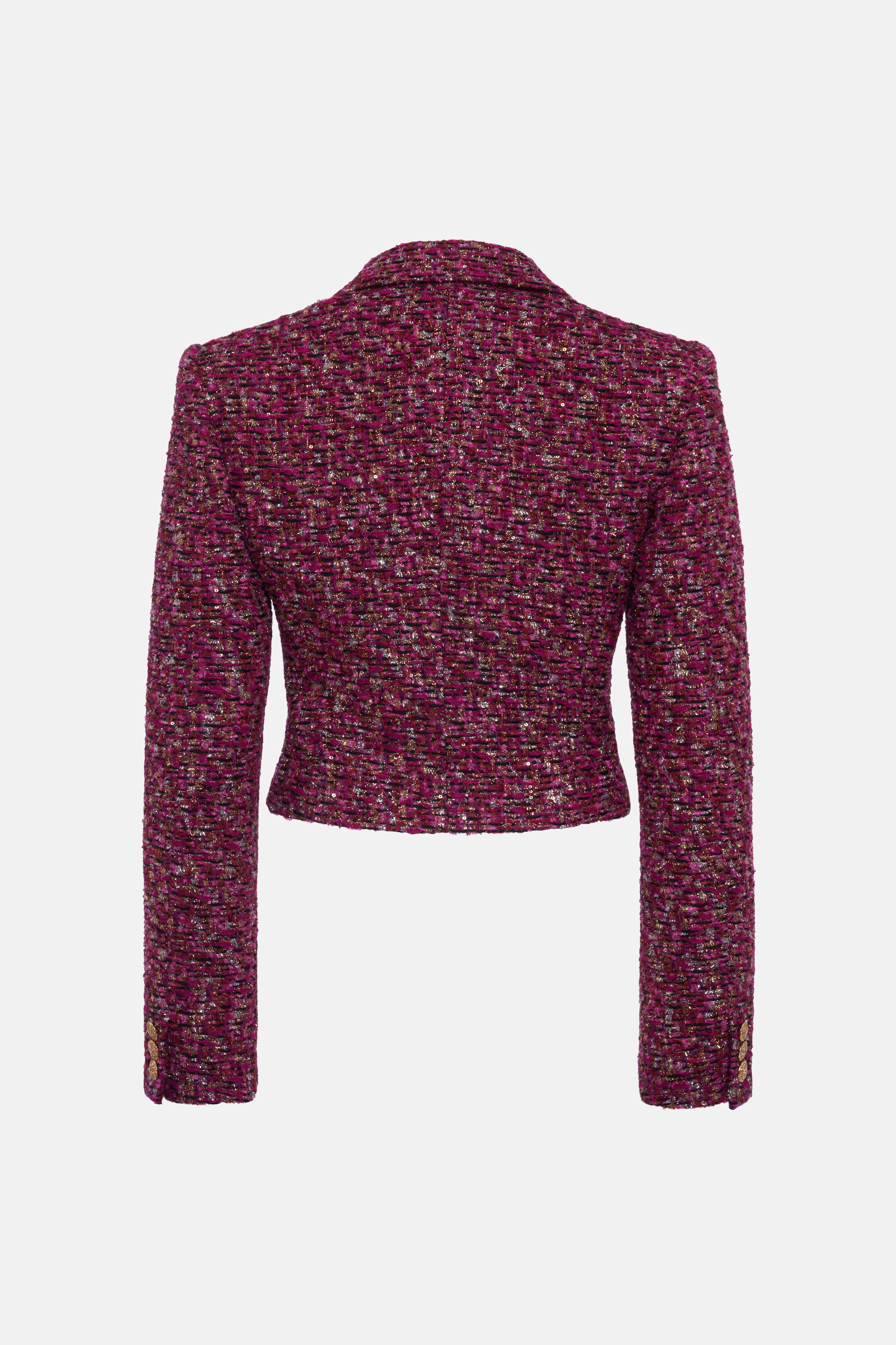 SEQUIN TWEED DOUBLE BREASTED JACKET