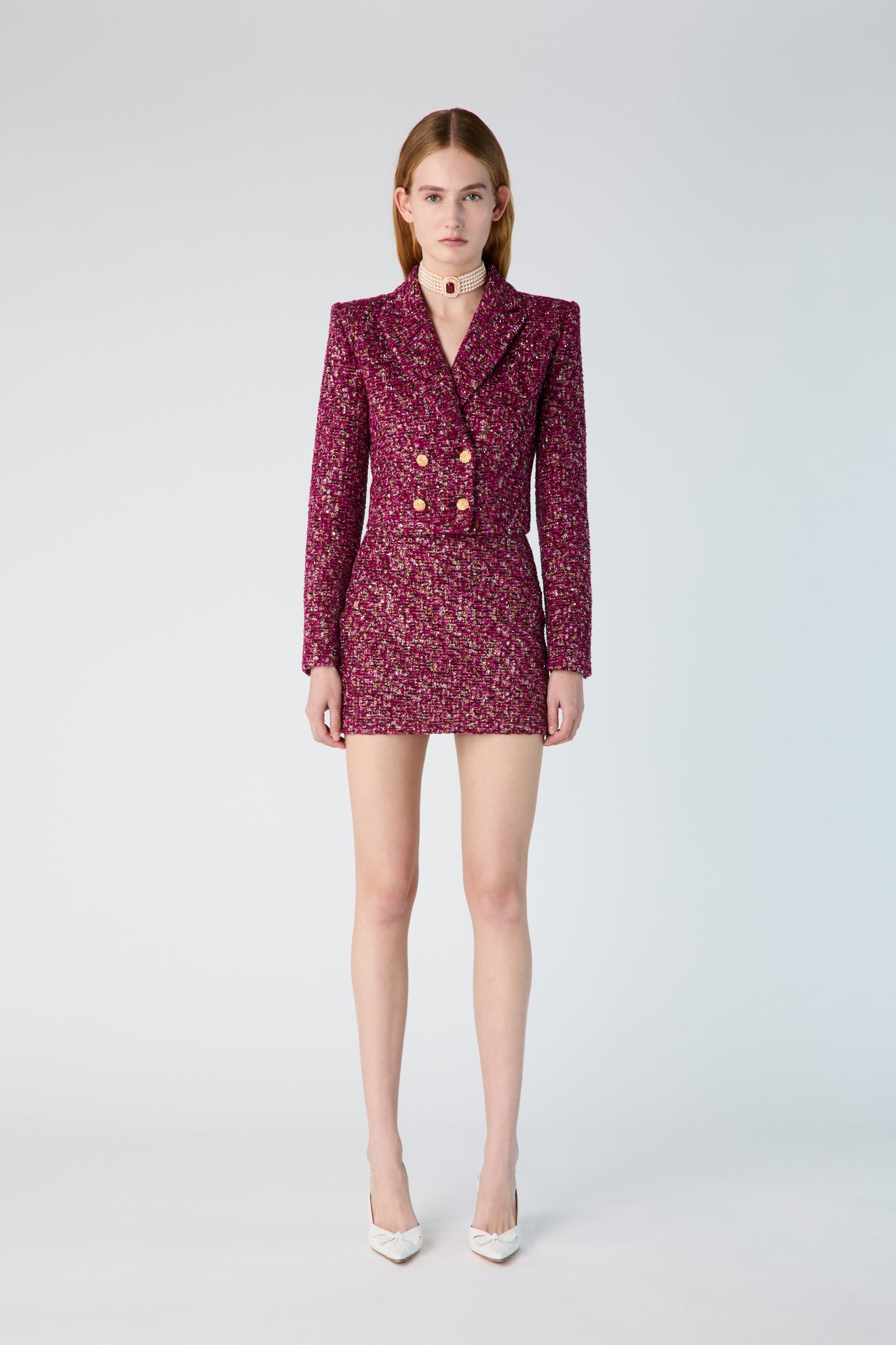 SEQUIN TWEED JACKET