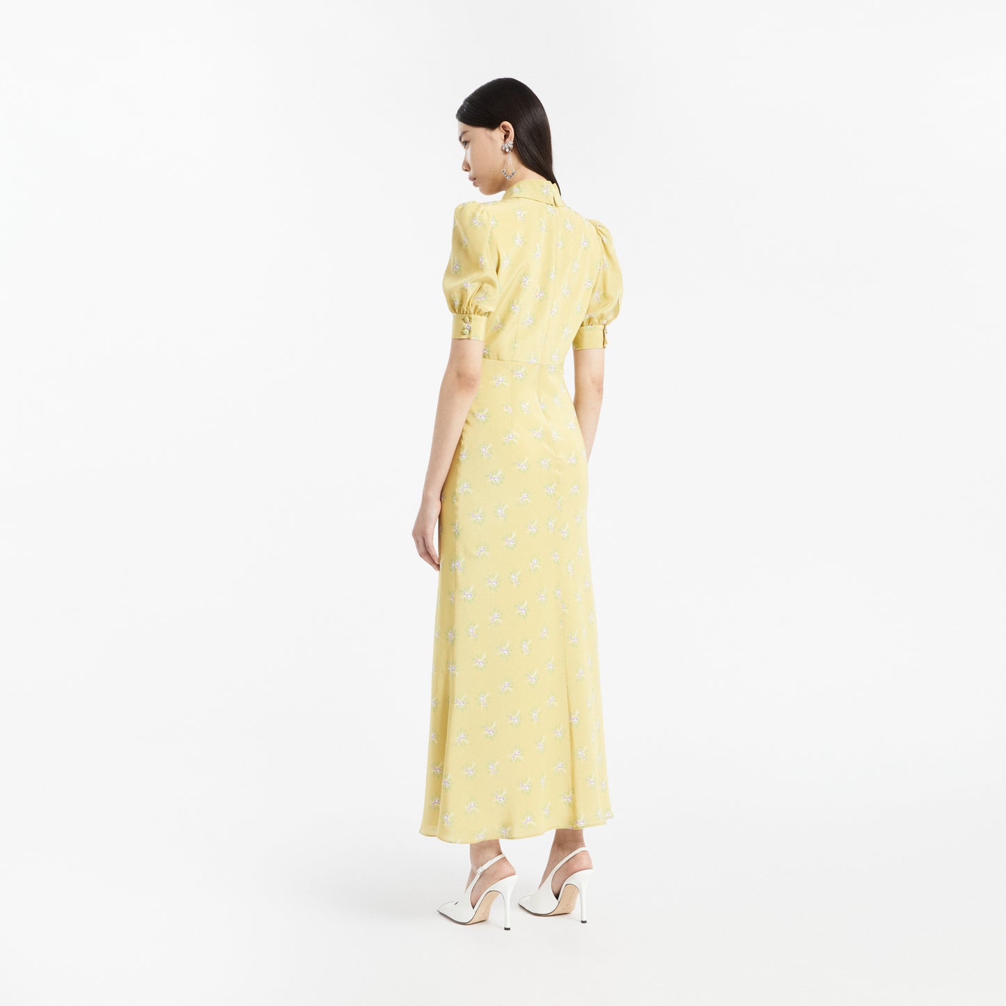 PRINT SILK MIDI DRESS