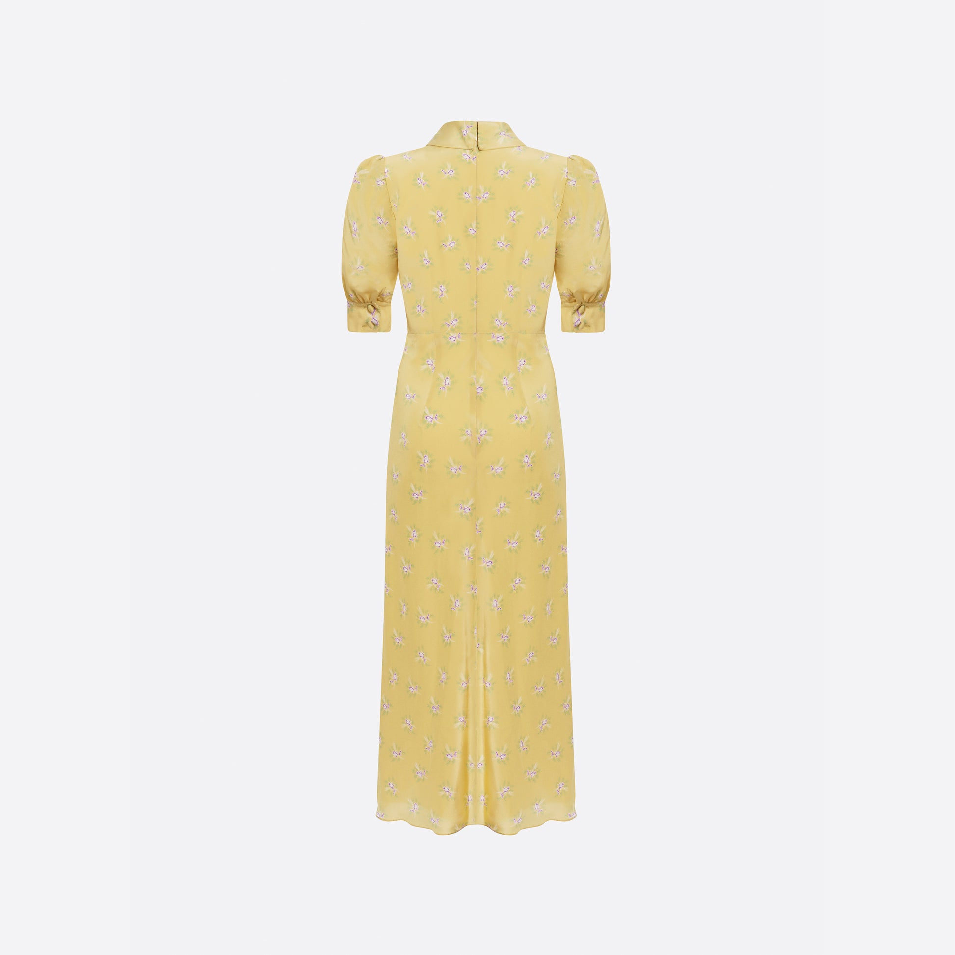 silk floral midi dress Blue Floral Silk Twill Midi Dress self-portrait-US