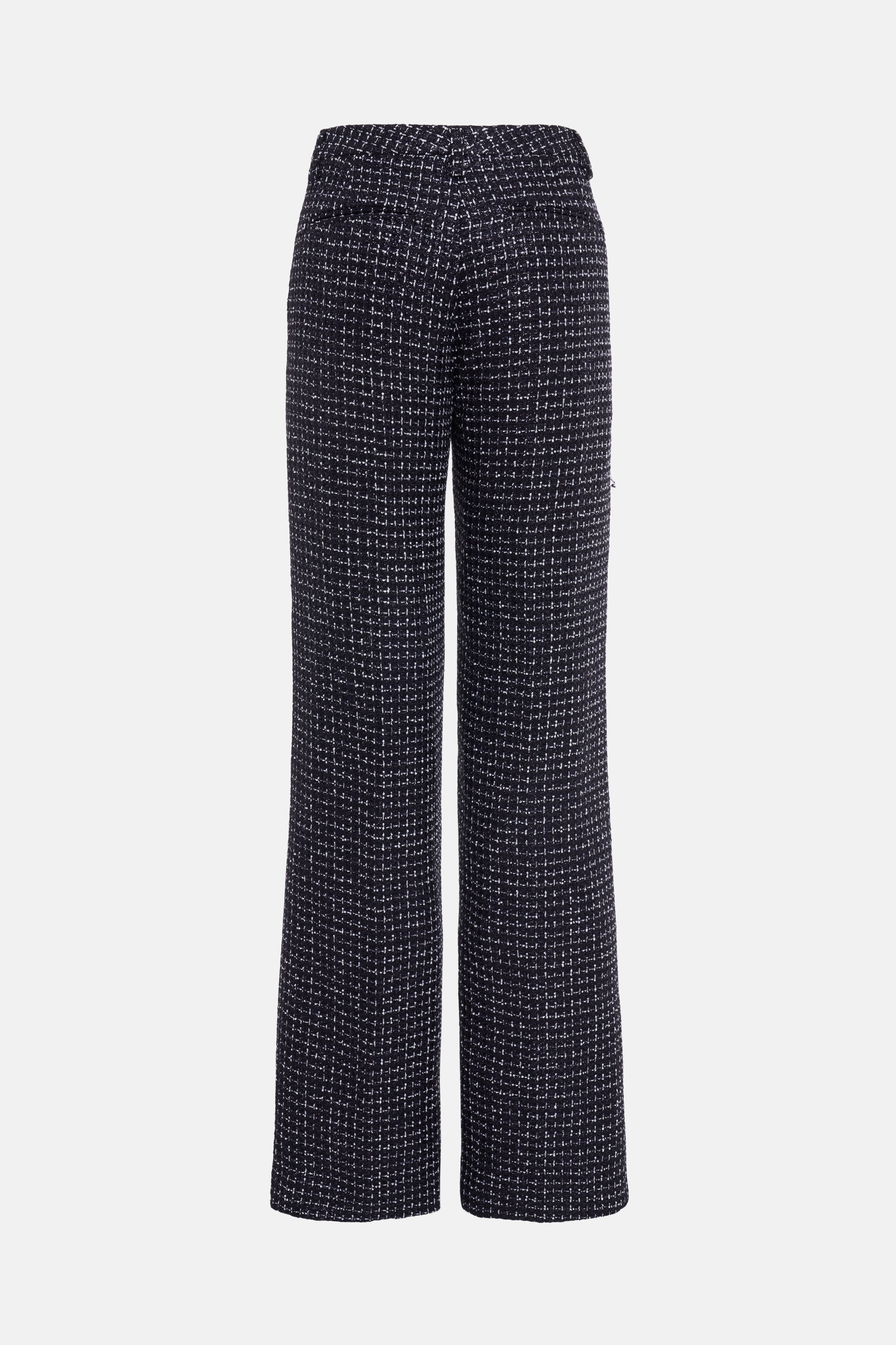 SEQUIN CHECKED TWEED  TROUSERS