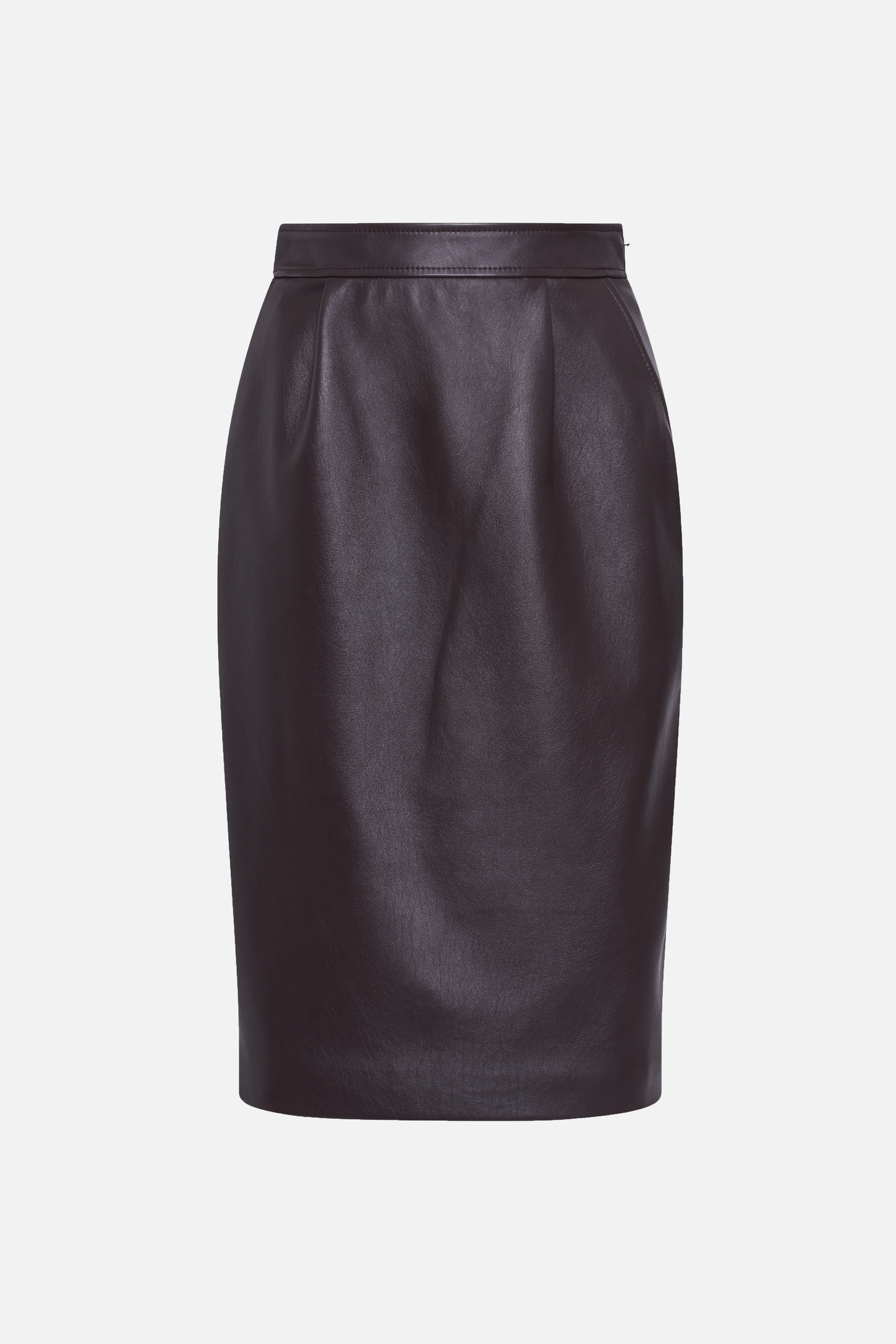 LEATHER MIDI SKIRT