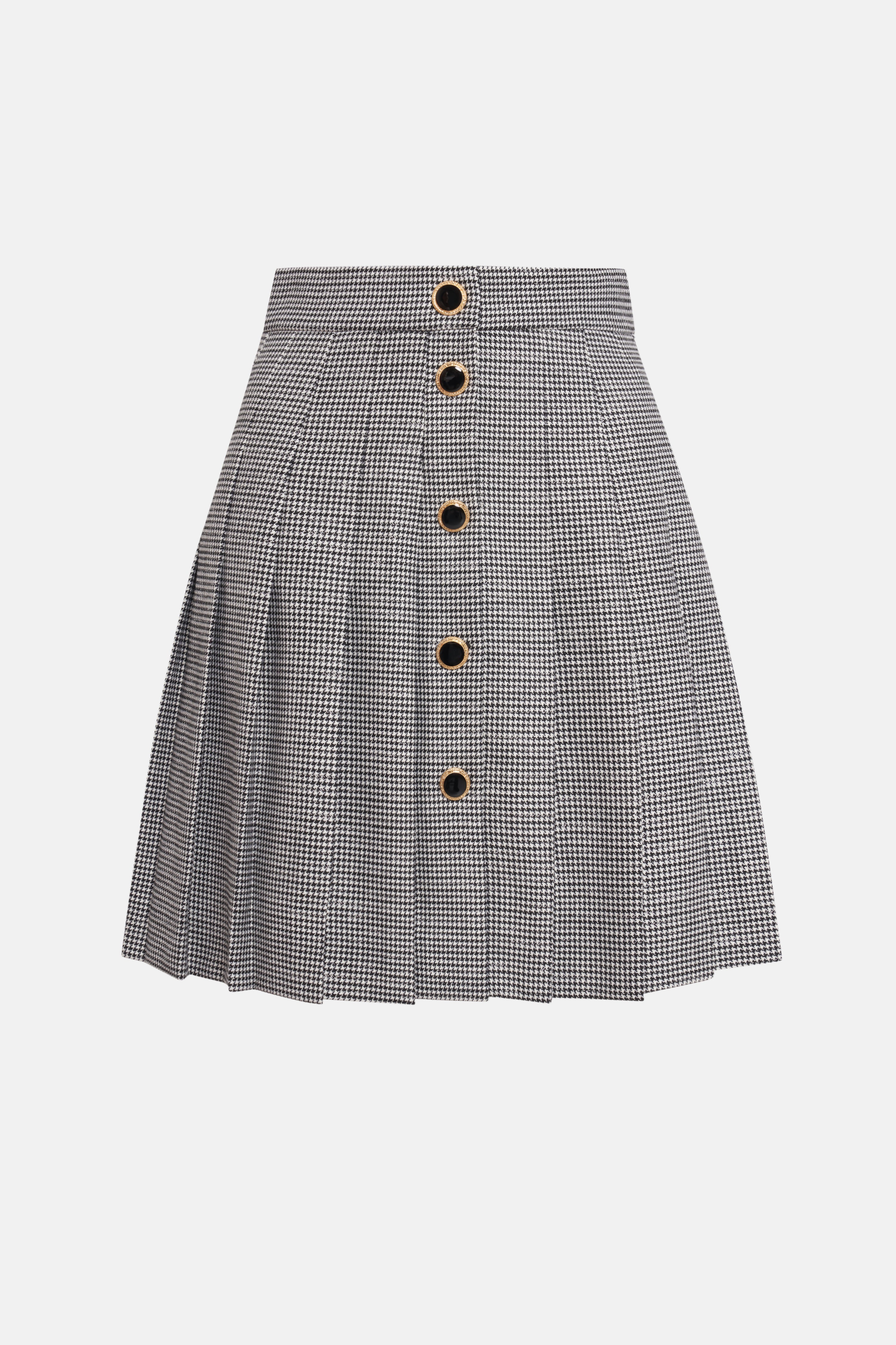 LUREX WOOL PIED DE POULE PLEATED MINI SKIRT