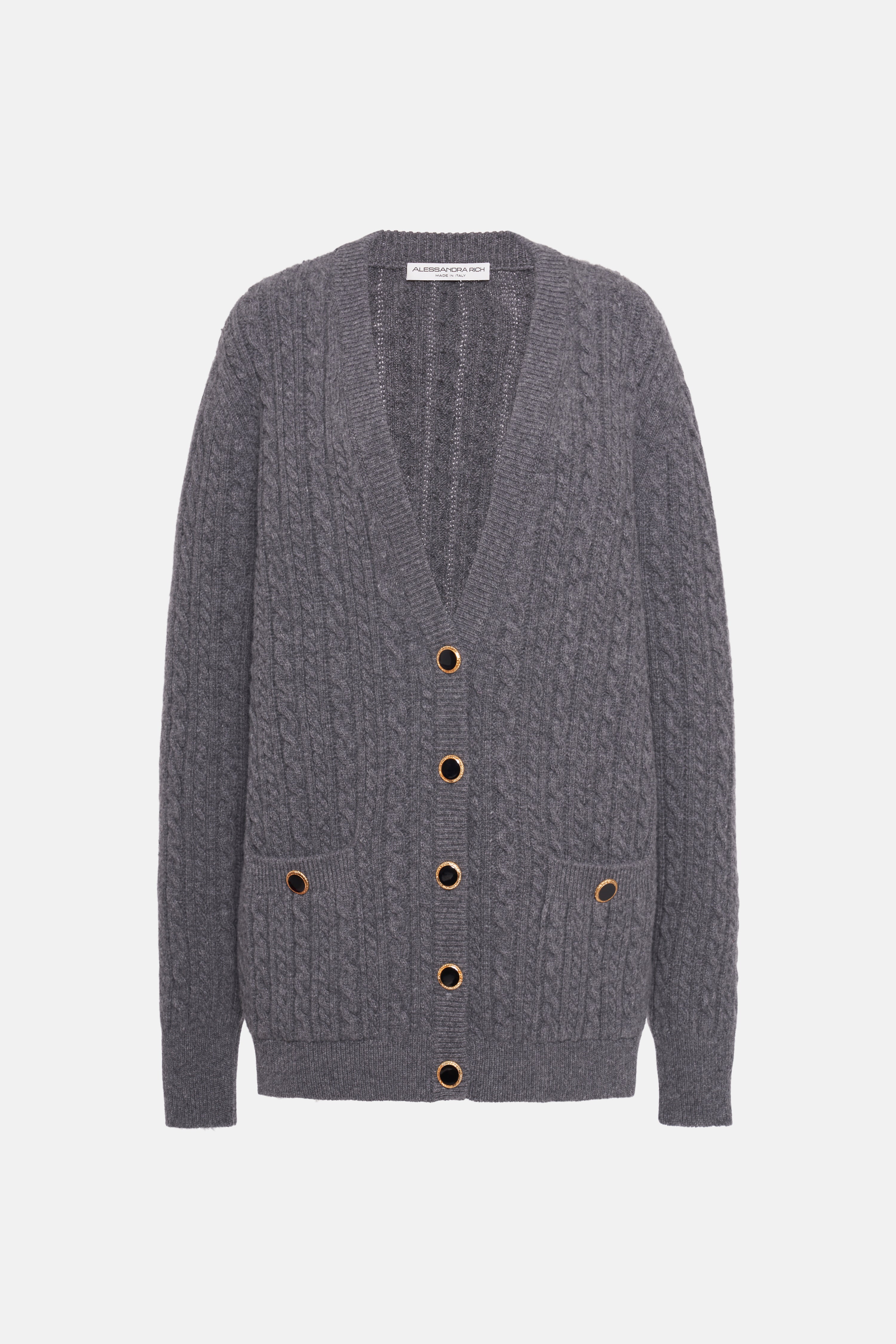 OVERSIZED WOOL BLEND KNITTED CARDIGAN, JWL BUTTONS