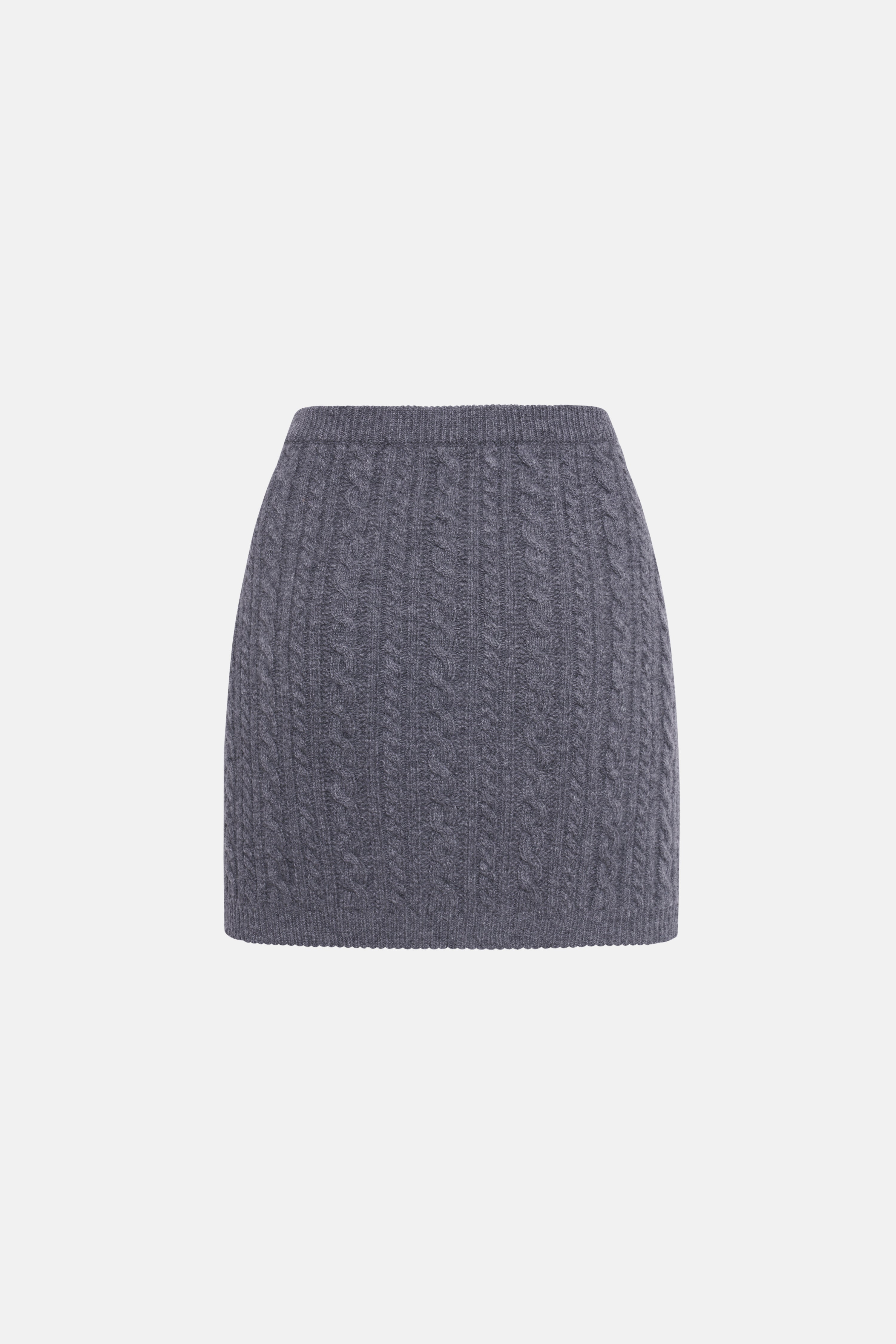 WOOL BLEND KNITTED MINI SKIRT WITH JWL BUTTONS