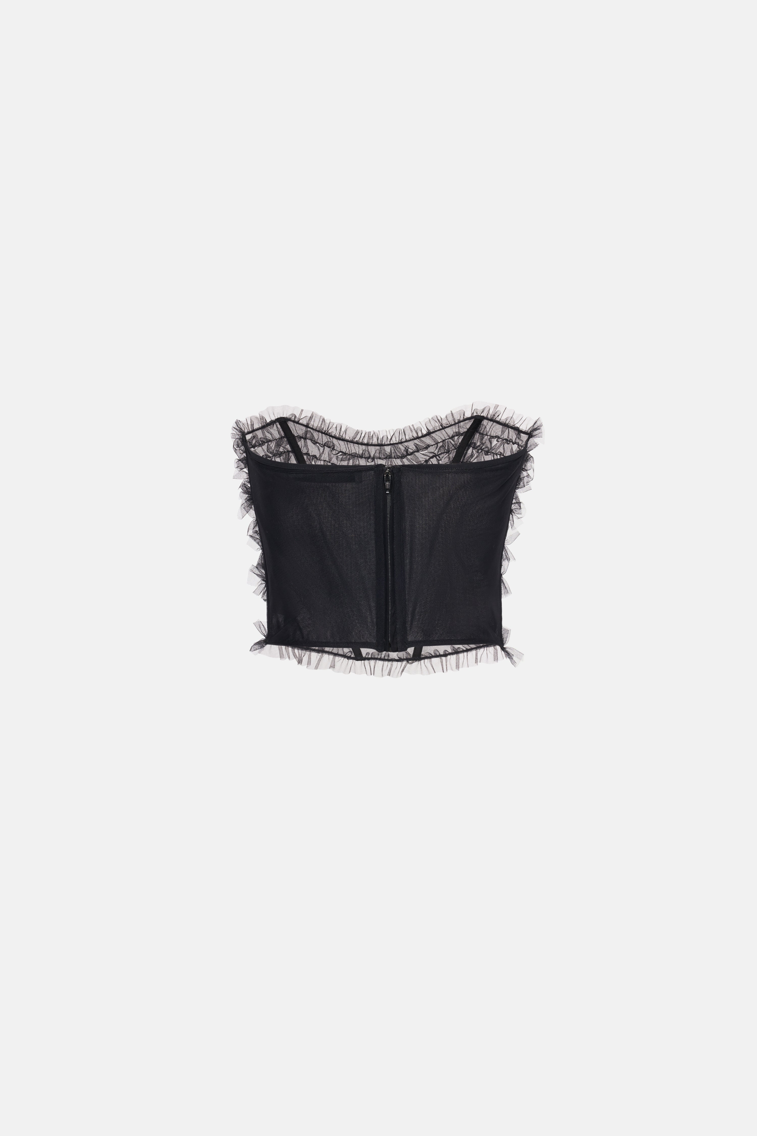 RUCHED TULLE BUSTIER
