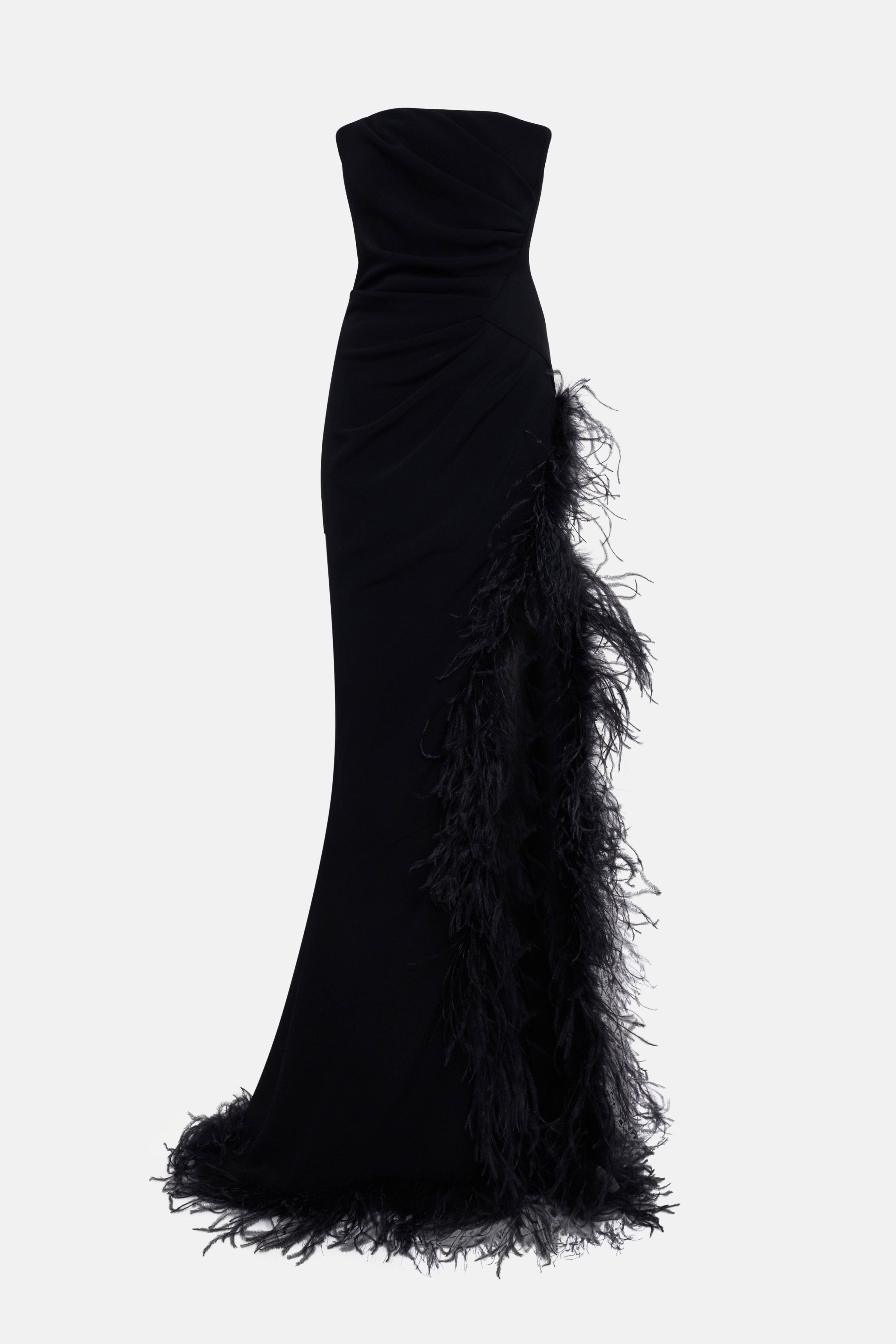 CADY GOWN WITH FEATHERS AND SPLIT