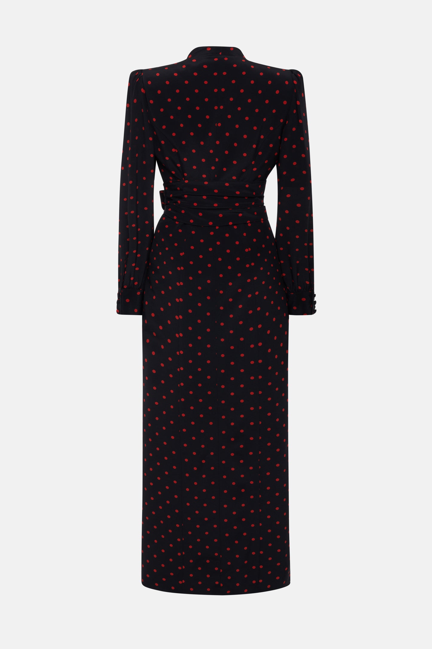 POLKA DOT PRINT DRESS WITH BELT