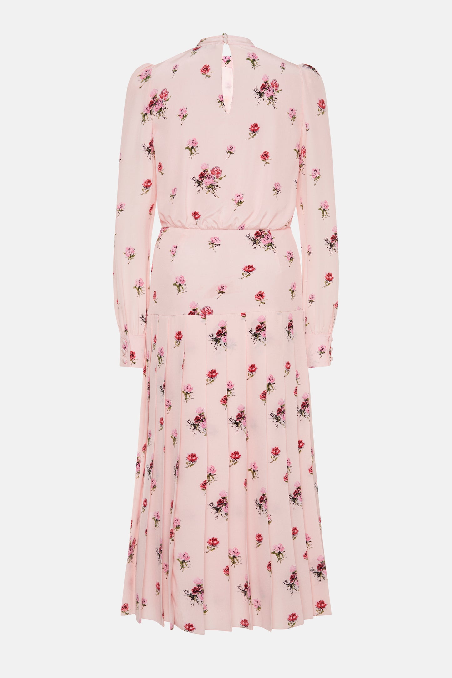 ROSE PRINT PLEATED DRESS