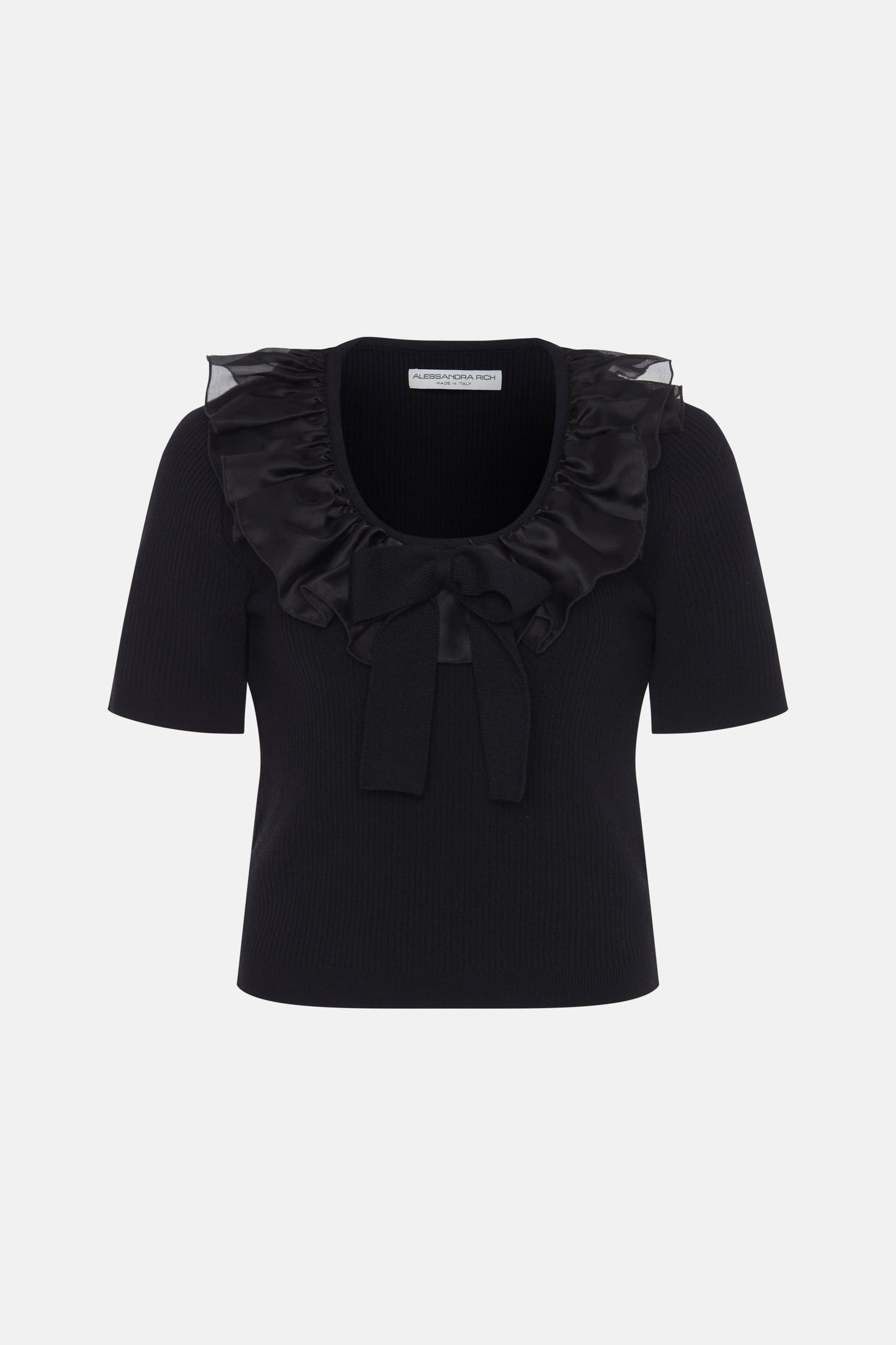 MERINO TOP WITH ORGANZA