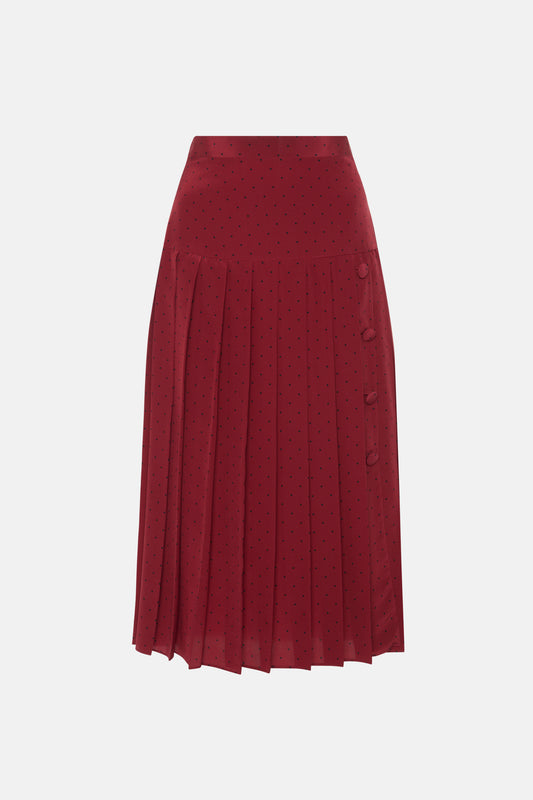 POLKA DOT PLEATED SKIRT