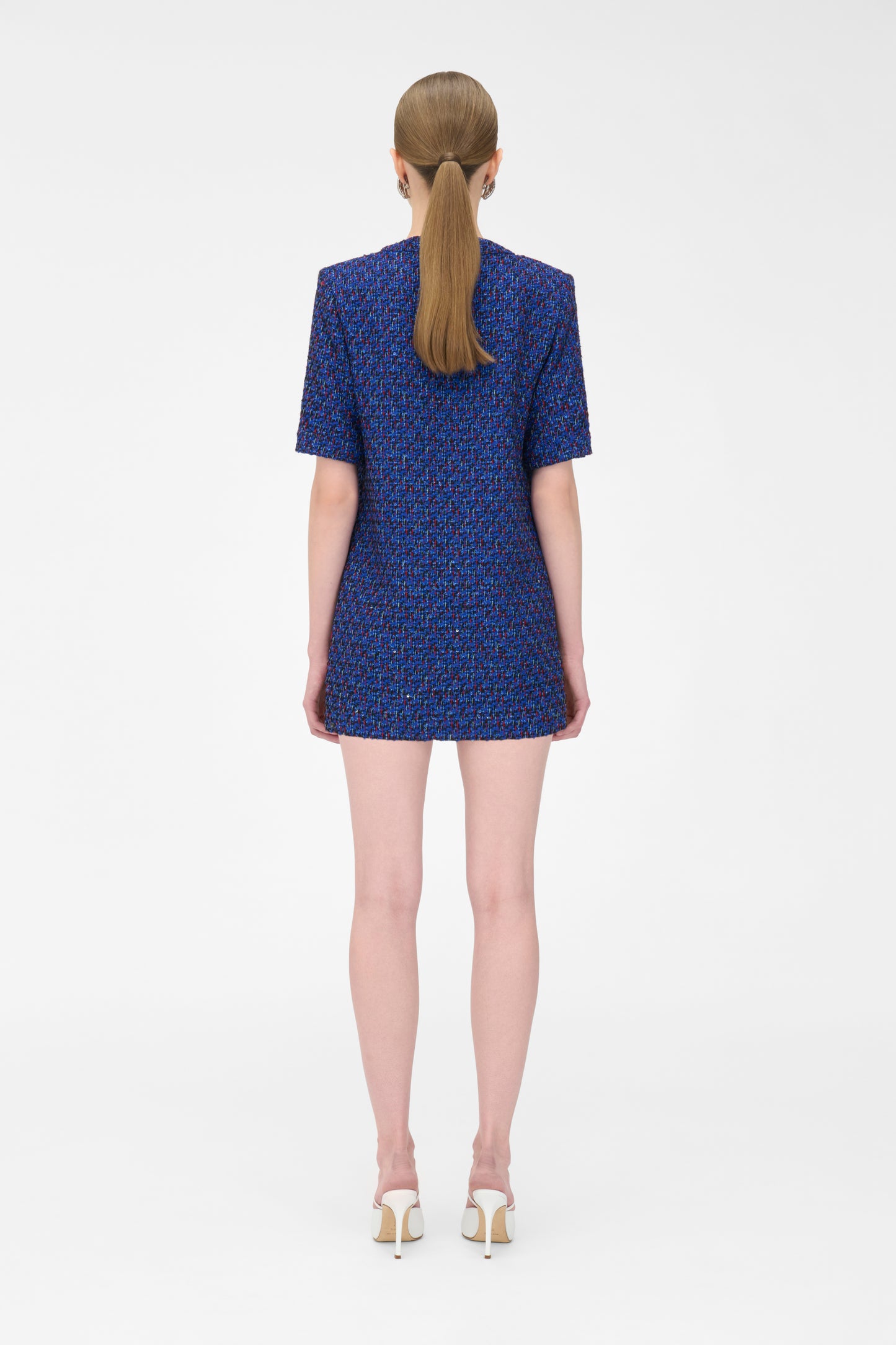 SEQUIN TWEED MINI DRESS