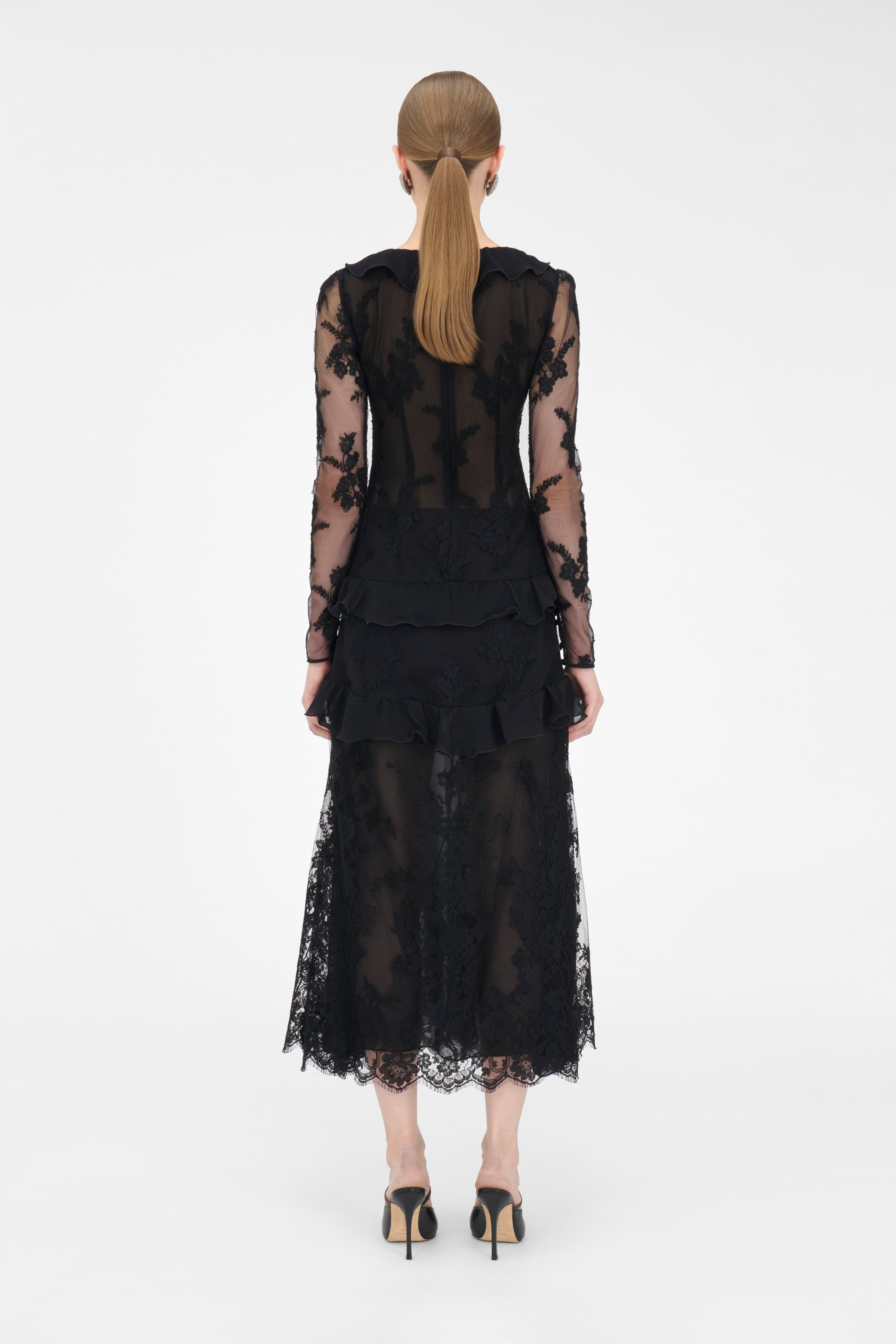 LACE DRESS WITH RUFFLES – Alessandra Rich
