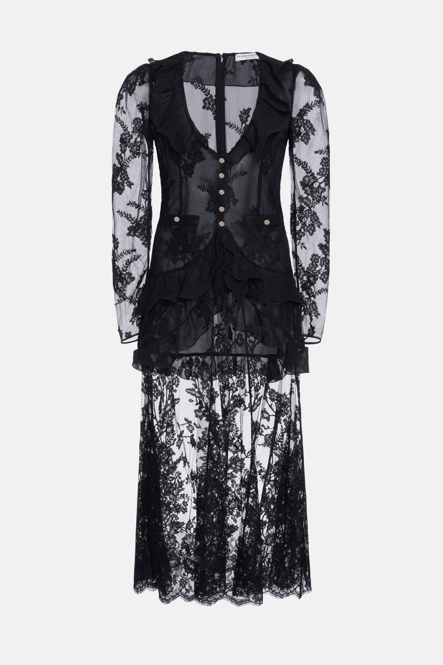 LACE DRESS WITH RUFFLES