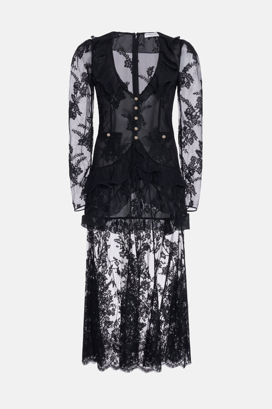 LACE DRESS WITH RUFFLES